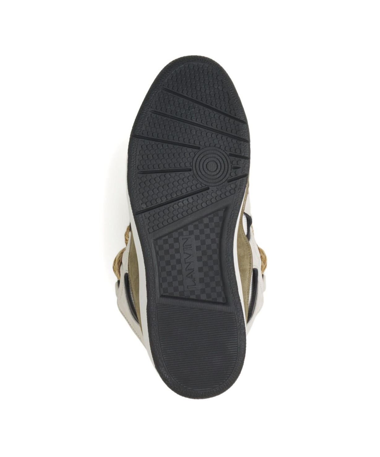 Lanvin Curb Sneakers In Grey Suede And Leather In Multi