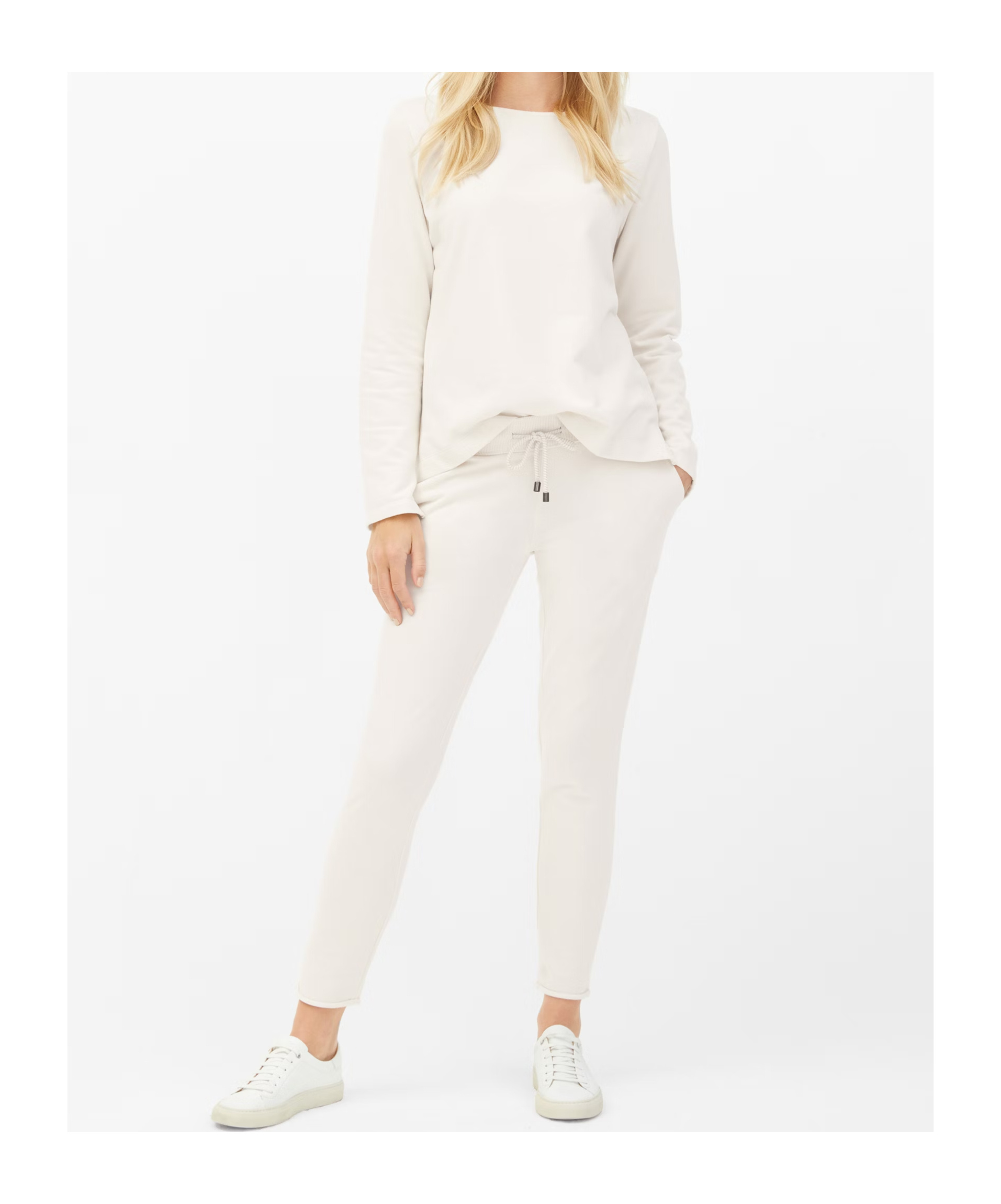 Juvia Drawstring Waist Sweatpants In White