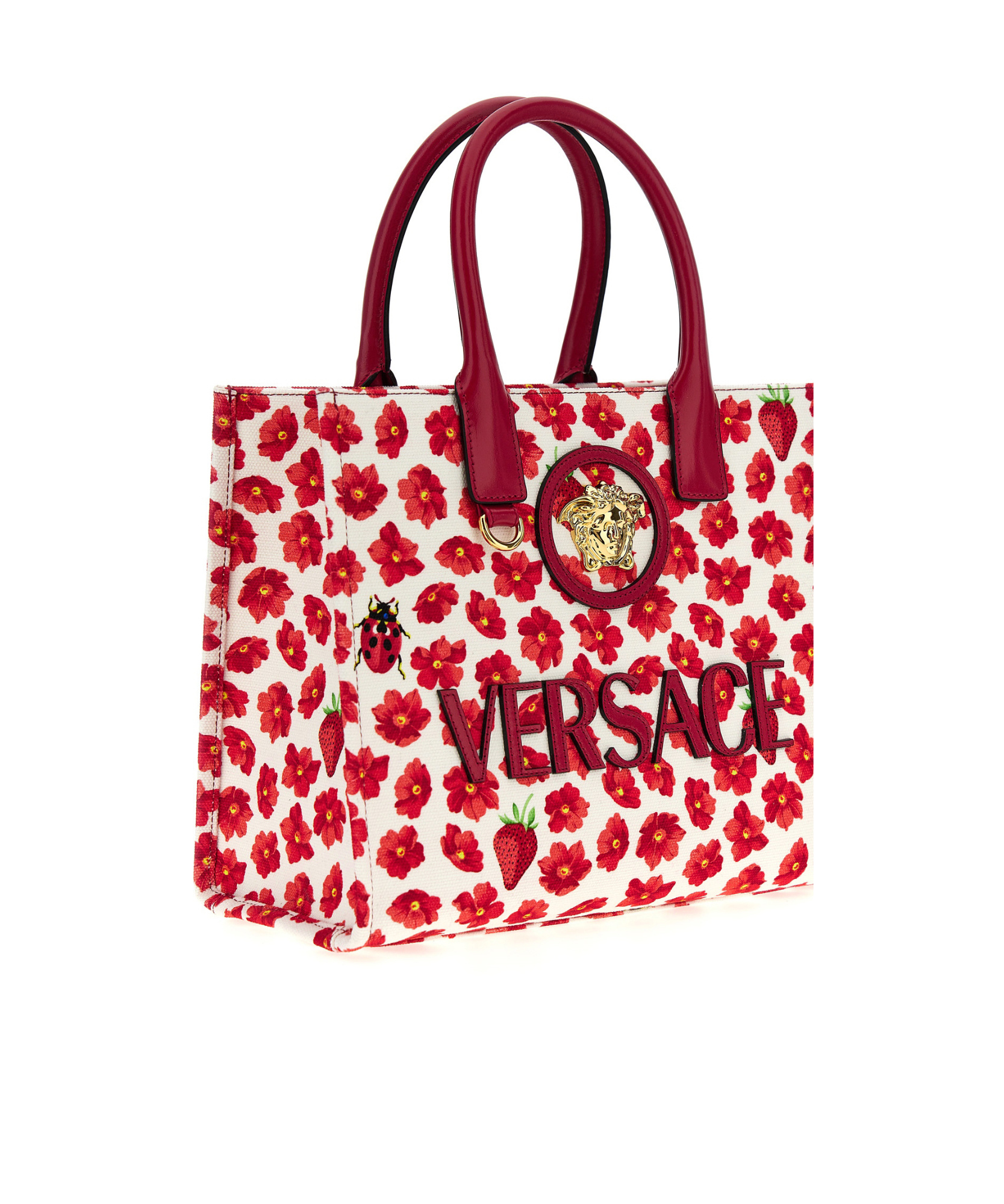 Versace Logo Shoulder Bag In Red