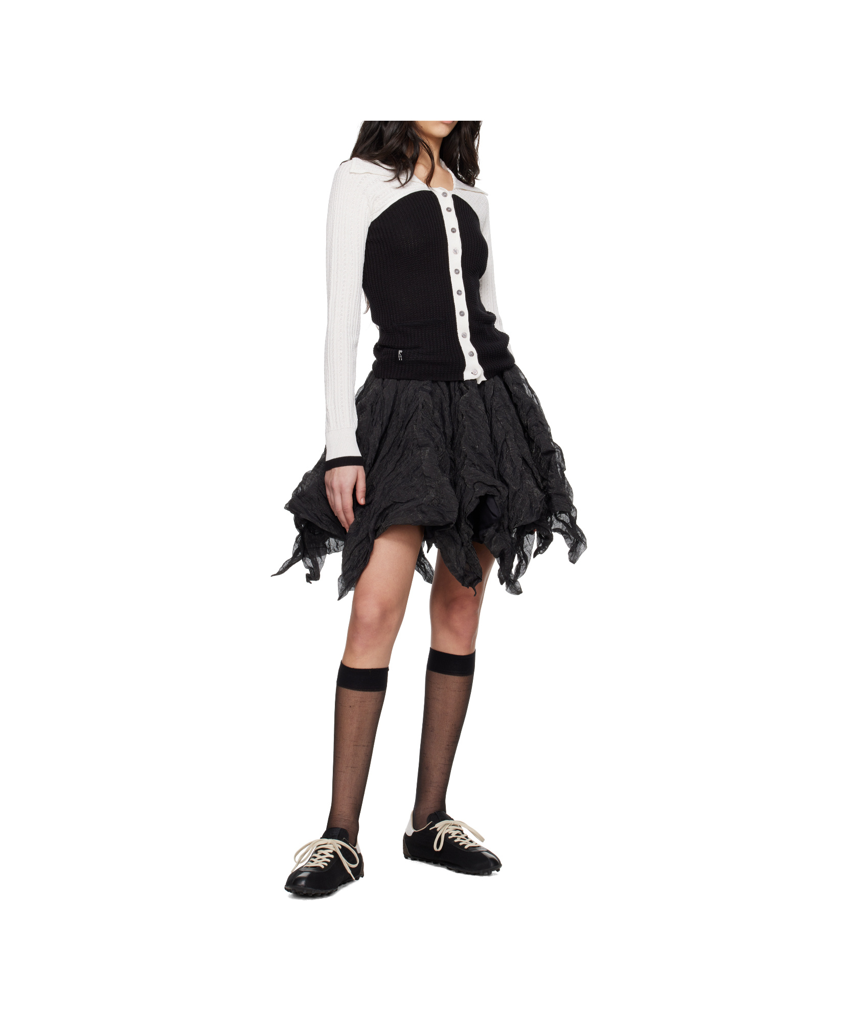 Kiko Kostadinov Black Uhura Circle Midi Skirt In Black