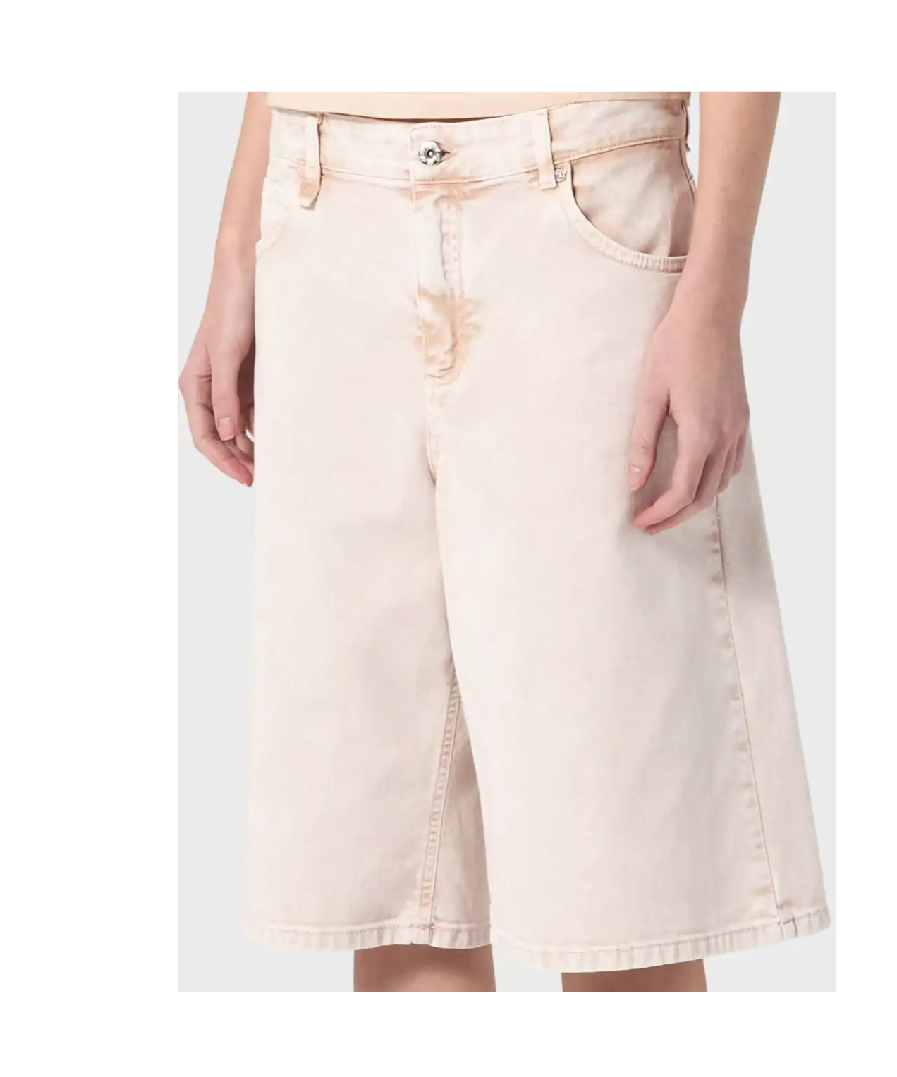 Shop Blumarine Denim Shorts With Belt Loops In White