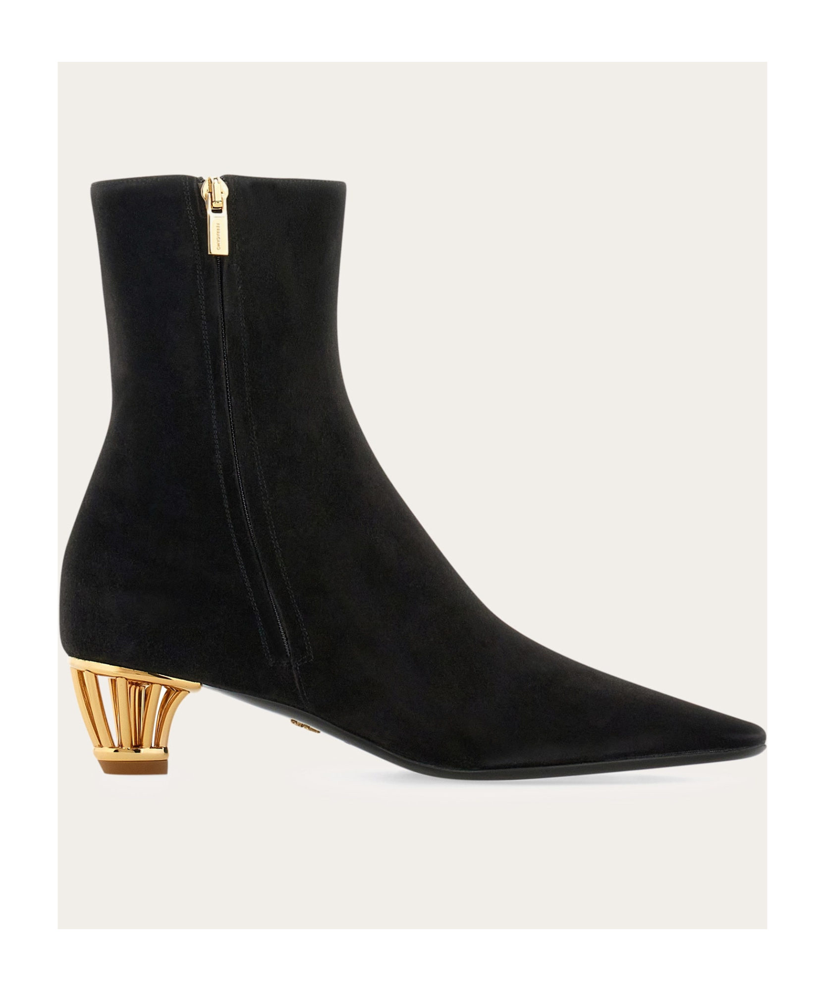 Ferragamo Mirta 40 Suede Ankle Boots In Black