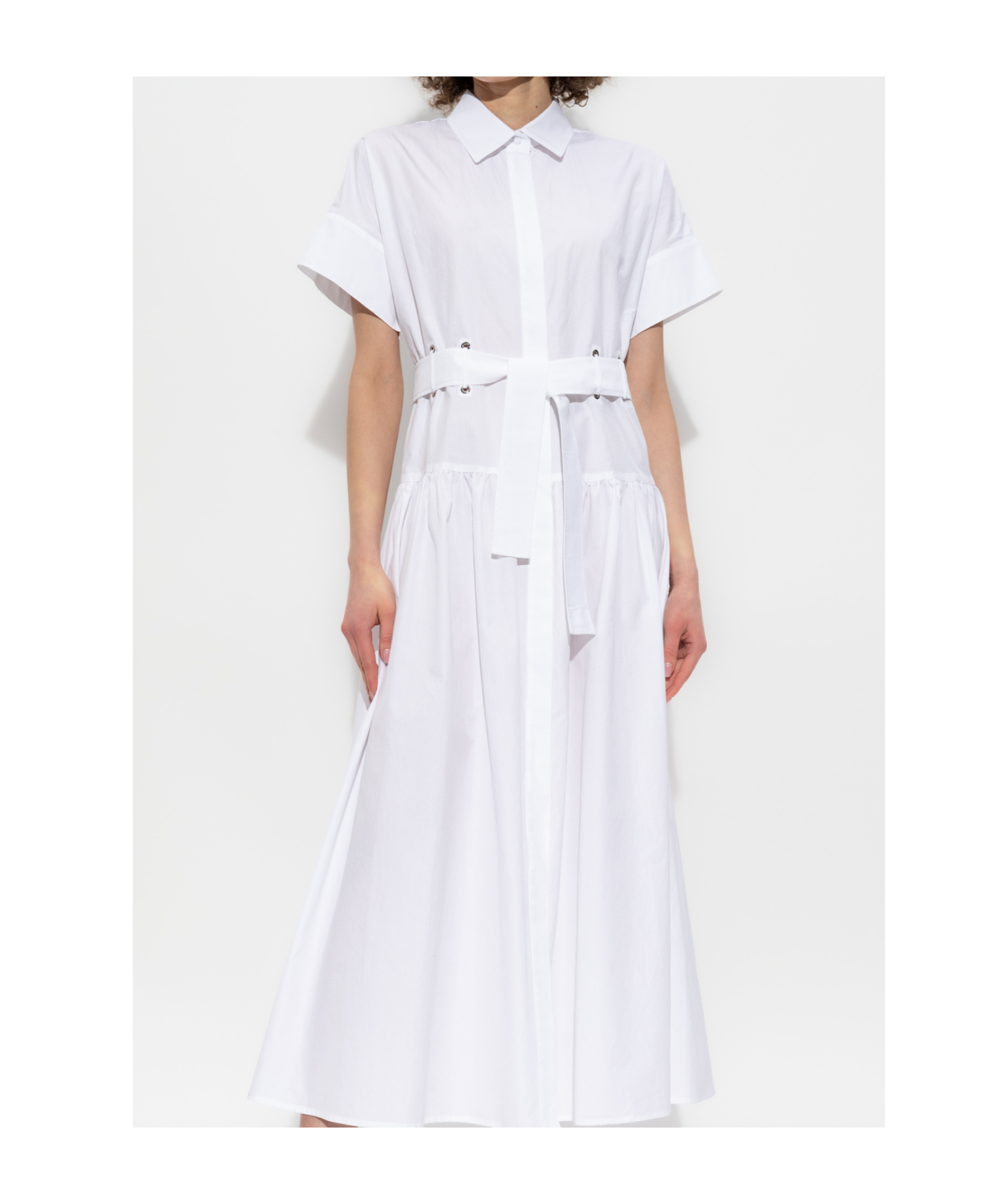 Max Mara Short Sleeve Dress In White
