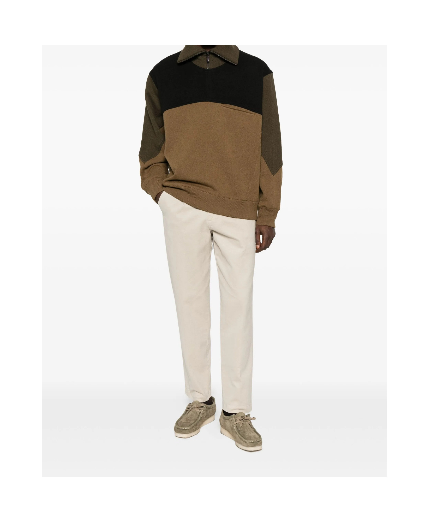 Emporio Armani Colour-block Zip-up Sweatshirt In Multi