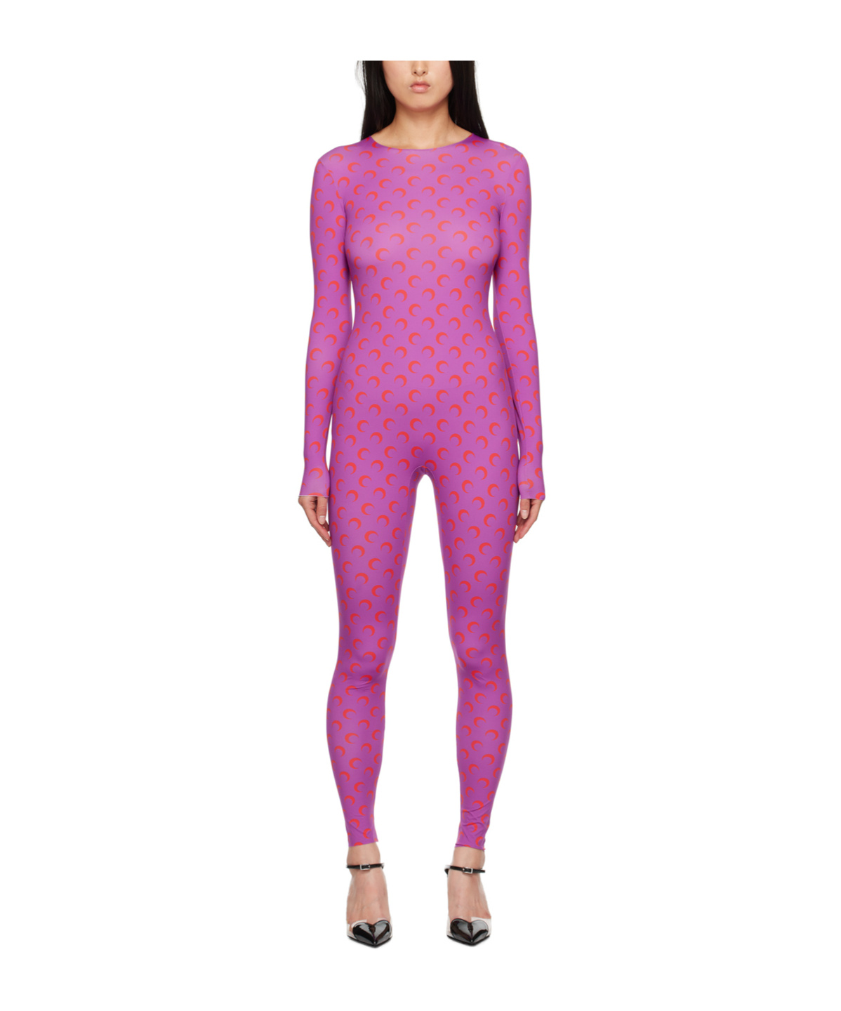 Marine Serre Purple All Over Moon Jumpsuit In Pink