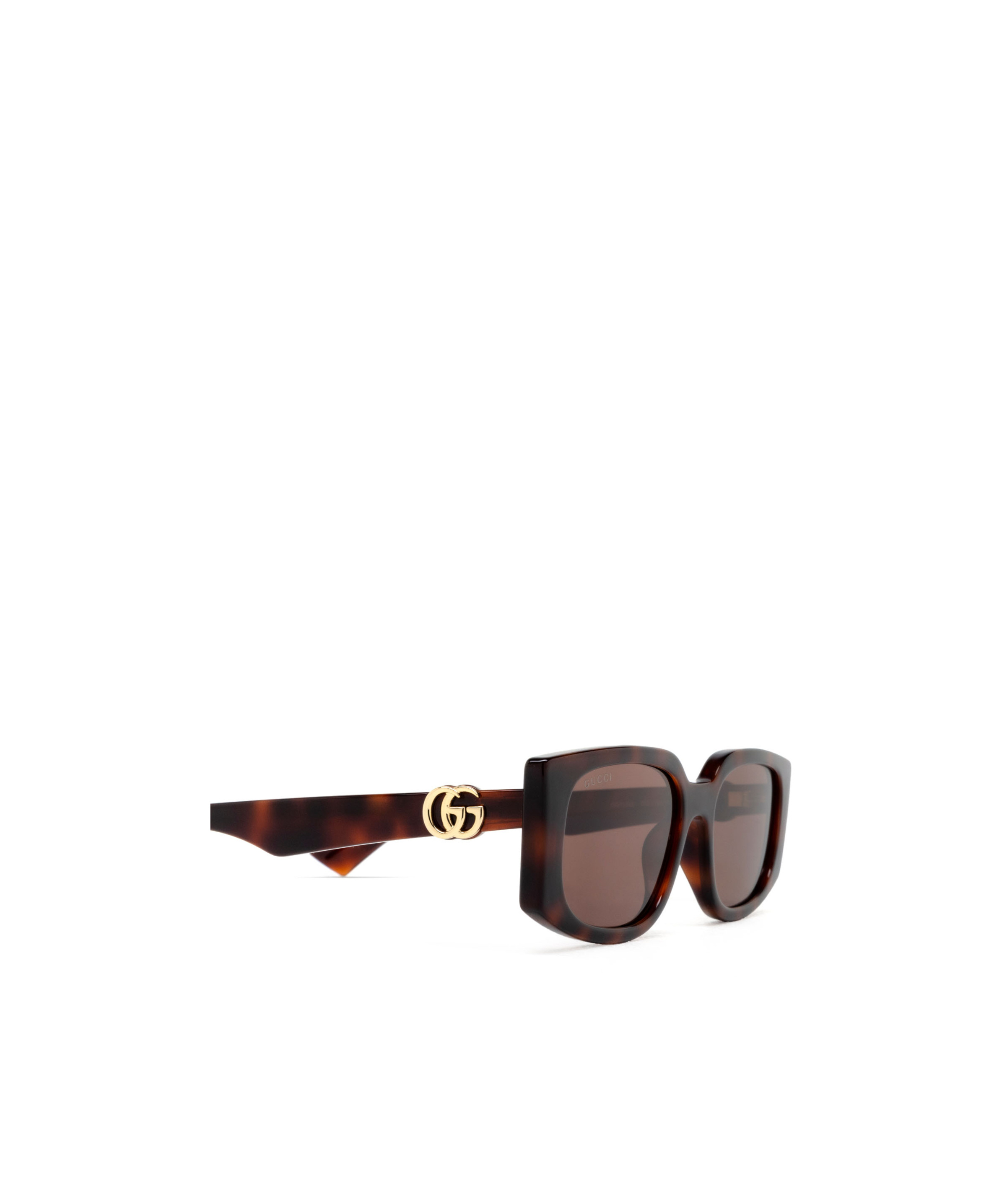 Gucci Double G Rectangle-frame Sunglasses In Brown