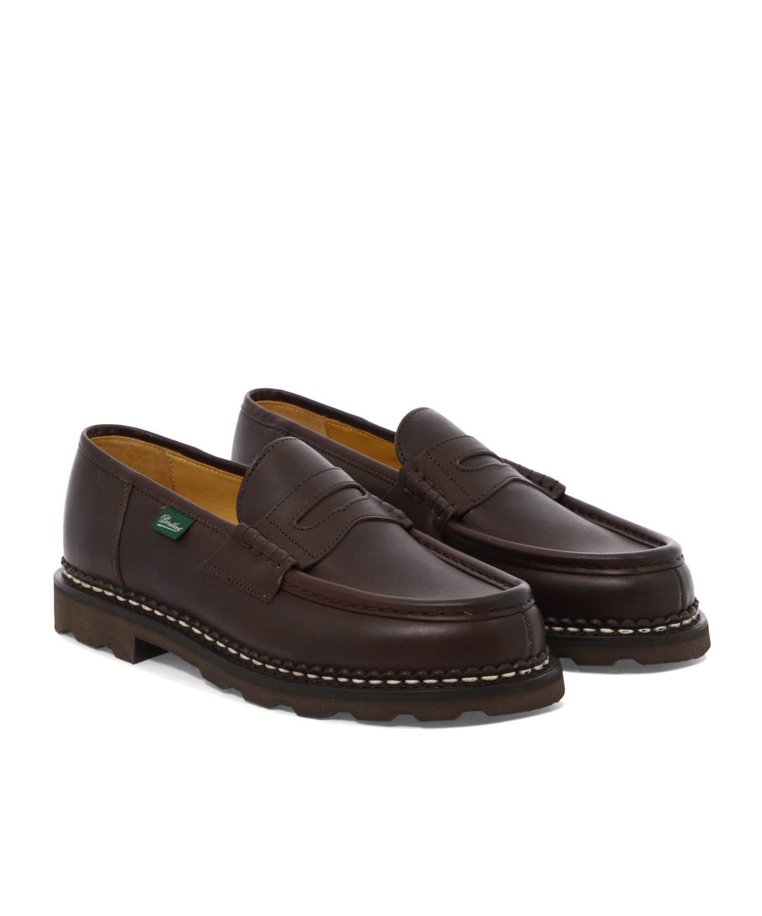 Paraboot Leather Reims Penny Loafers In Black