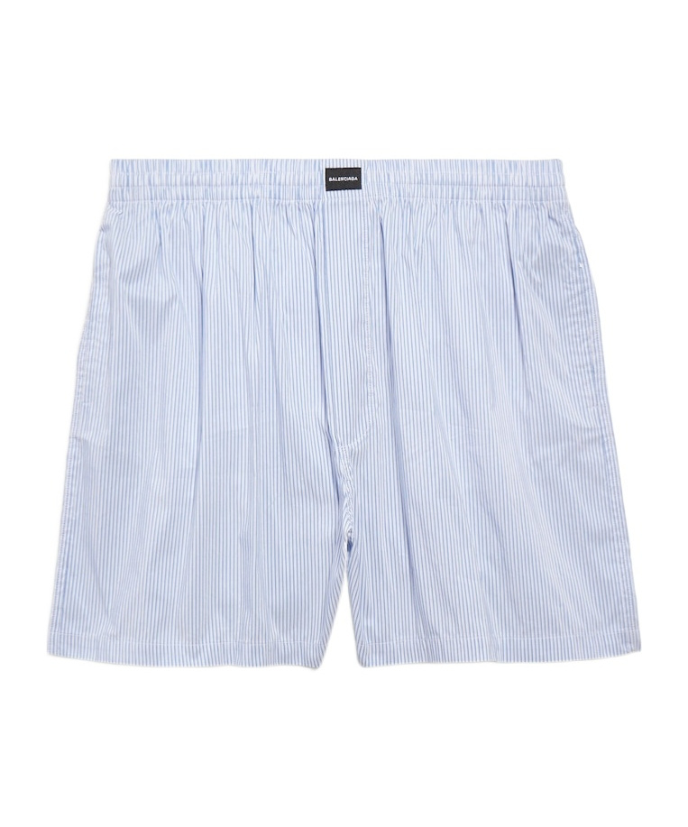 Balenciaga Embroidered Nylon Swimming Shorts In Blue
