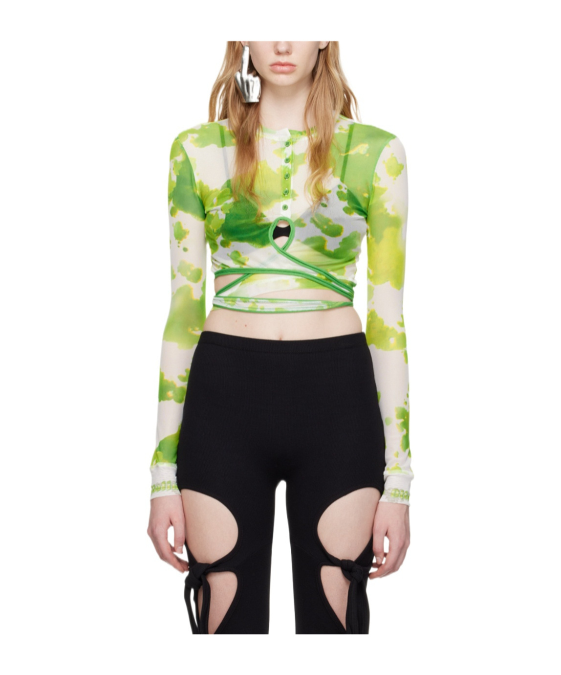 Ottolinger Round Collar And Long-sleeved T-shirt In Multicolor