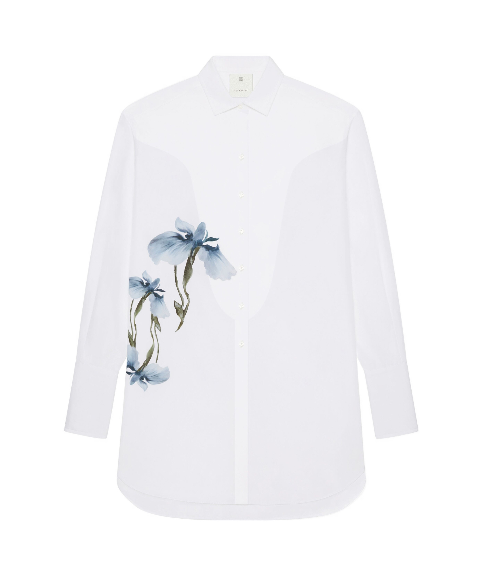 Givenchy Floral-print Cotton Shirt In White