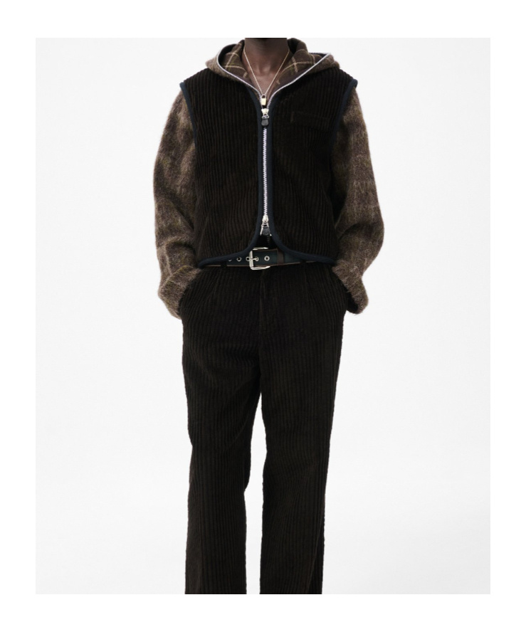 Our Legacy Corduroy Zip-up Gilet In Black