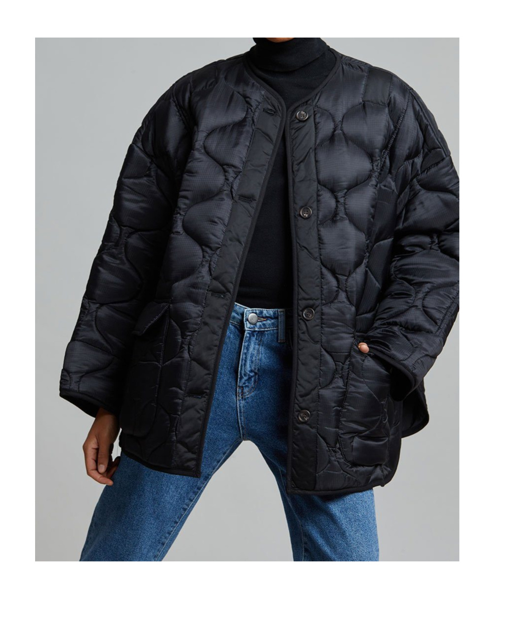 THE FRANKIE SHOP TEDDY QUILTED JACKET - BLACK