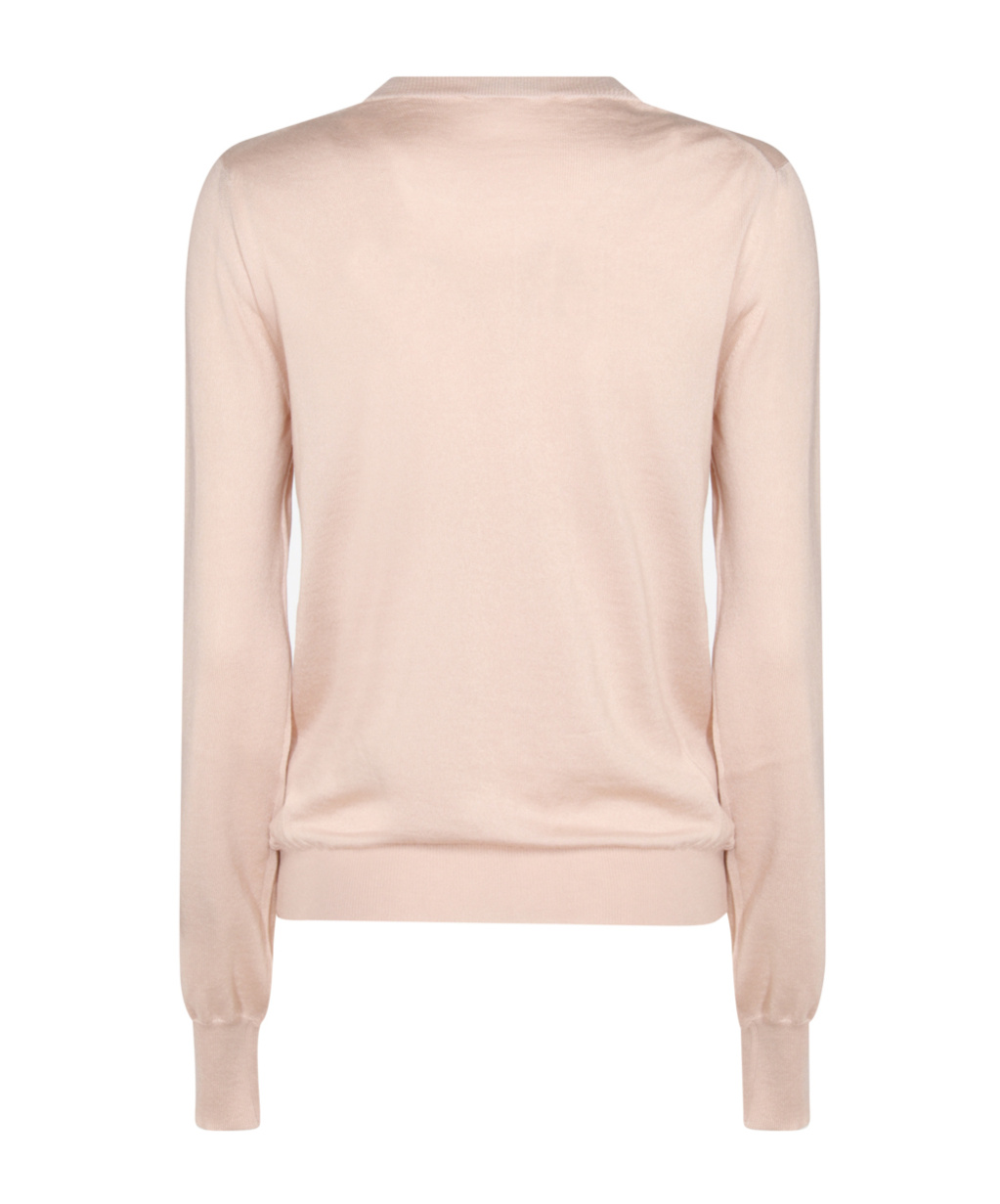 Miu Miu Logo-intarsia Cardigan In Nude