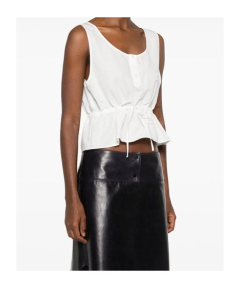 Miu Miu Drawstring Top In White