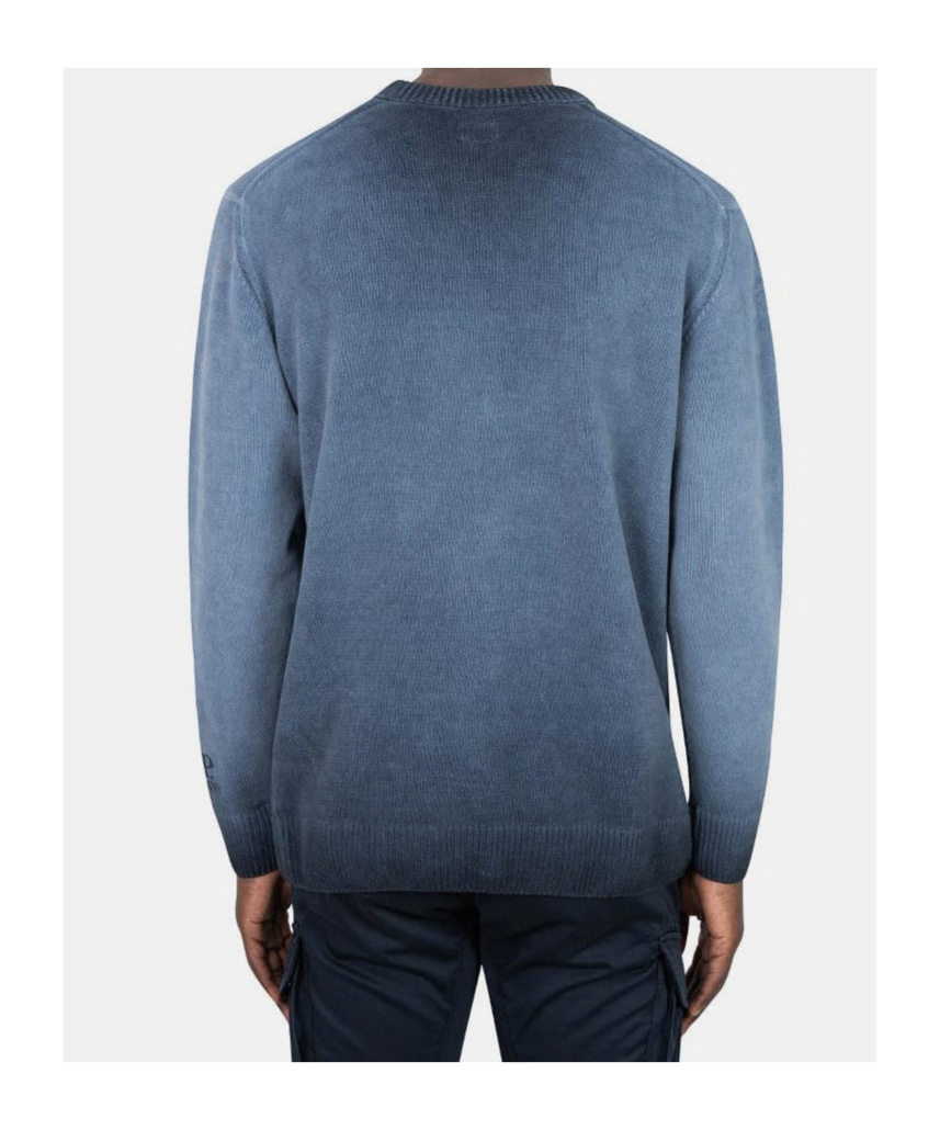 C.p. Company Chenille Cotton Sweater In Blue