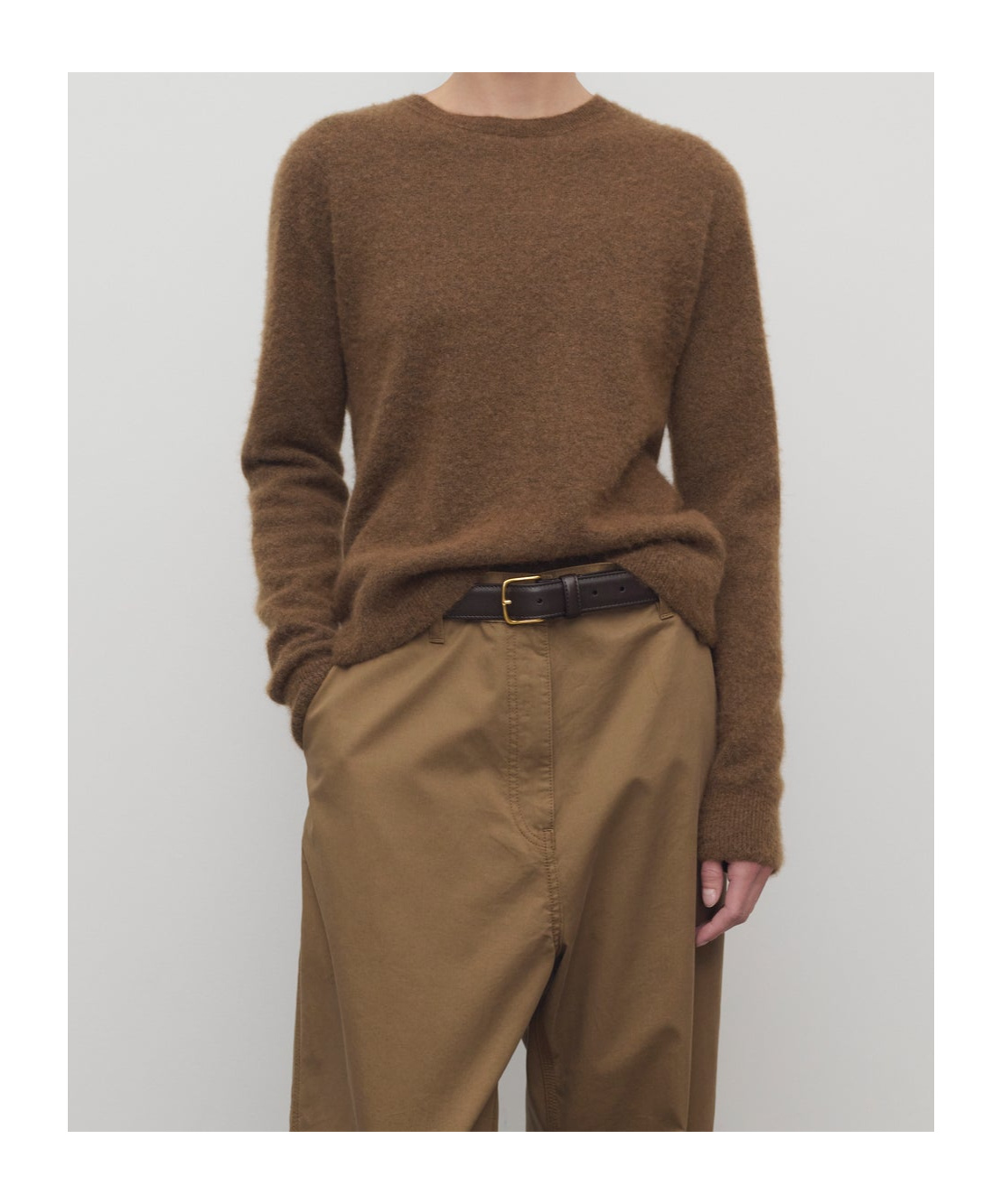 The Row Lorynna Cashmere And Silk-blend Sweater In Brown