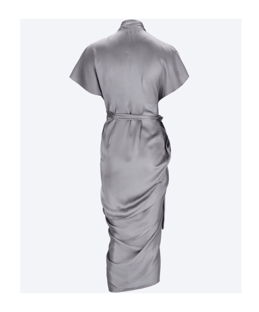 Rick Owens Short Sleeve Dress In Gray