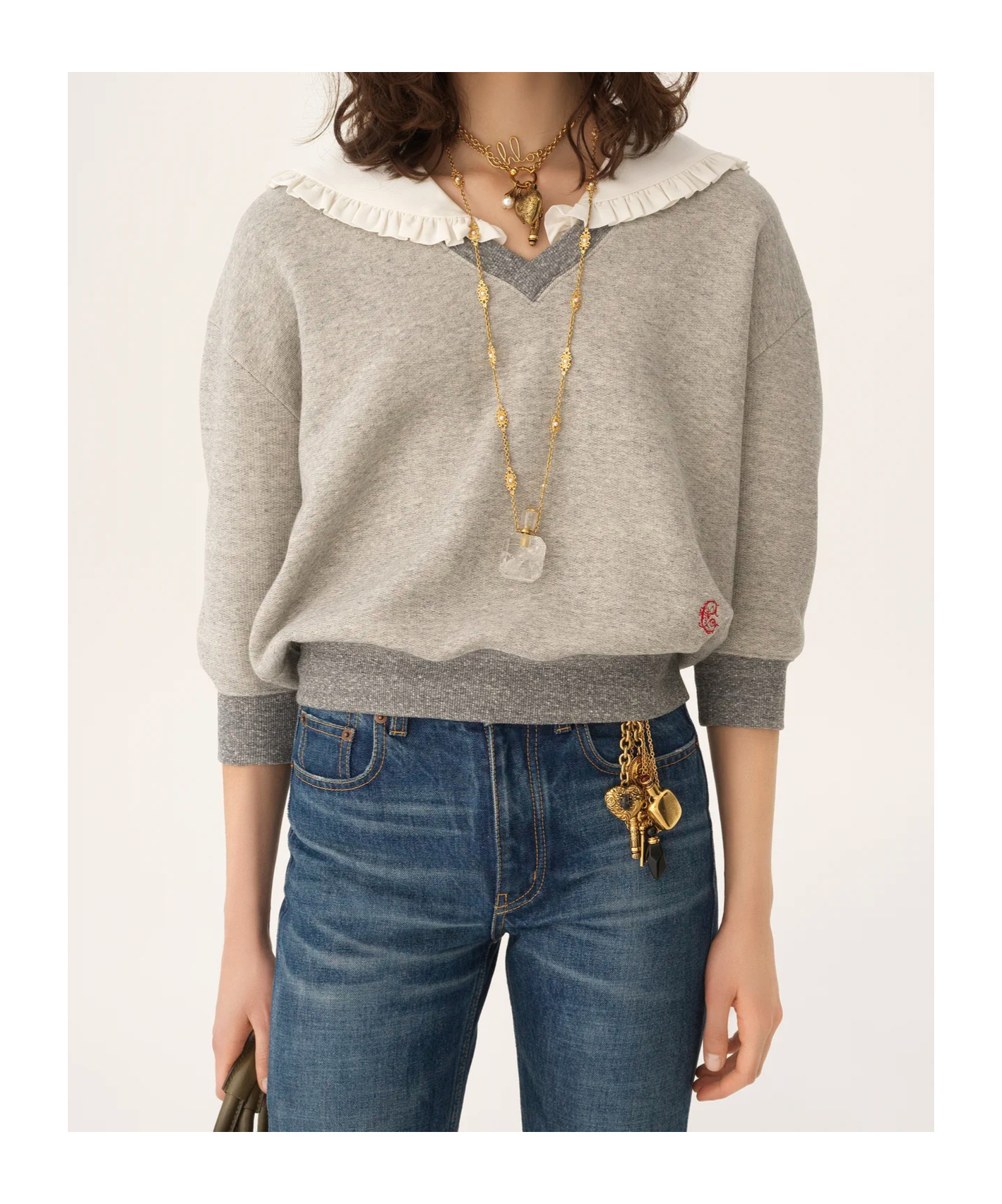 Chloé Cotton-blend French Terry Sweatshirt In Brown