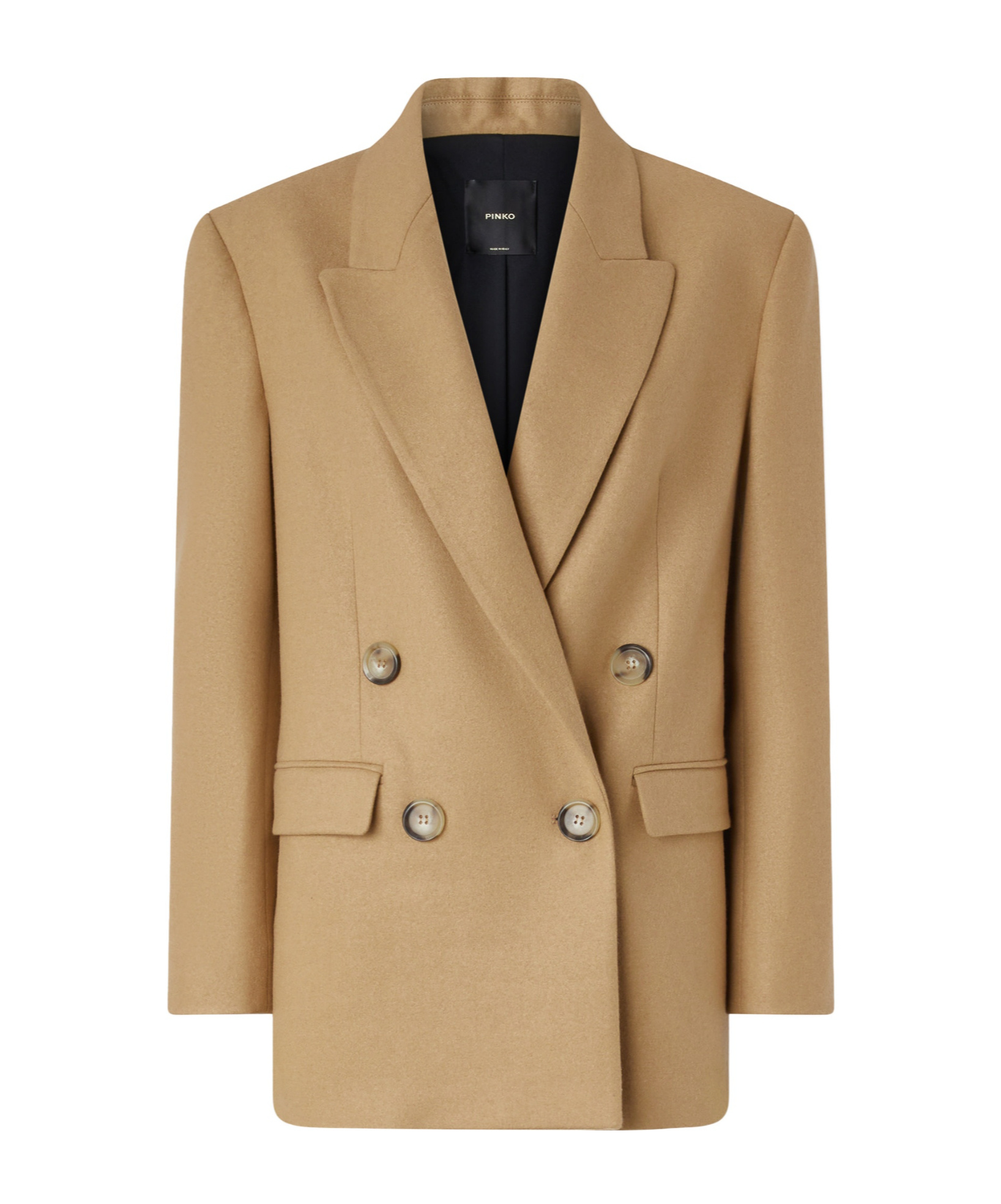 Pinko Double-breasted Blazer In Brown