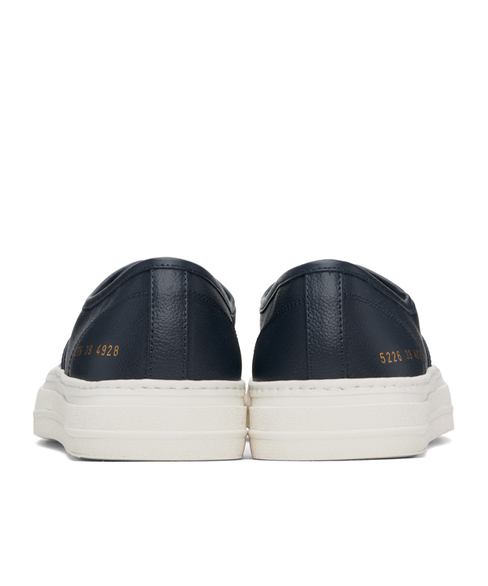 Common Projects Navy Four Hole Sneakers In White