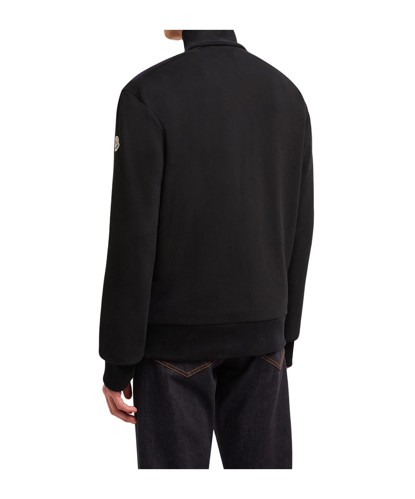 Moncler Long-sleeved Down Jacket In Black