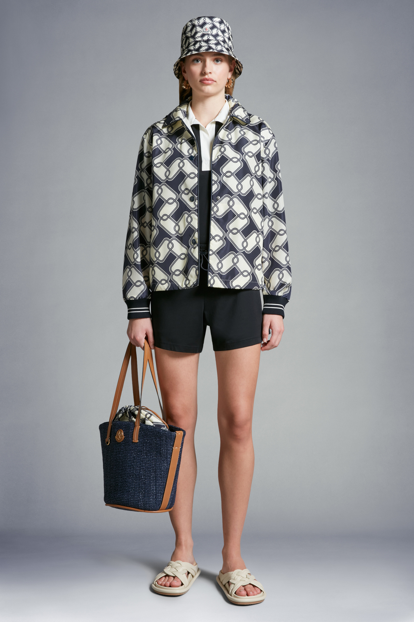 Moncler Jersey Shorts In Blue