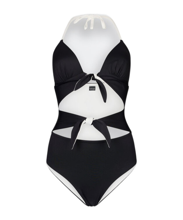 Liu •jo One-piece Swimsuit With Bows In Black