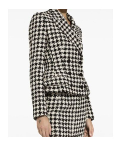 Shop Dolce & Gabbana Double Breasted Check Blazer In Black