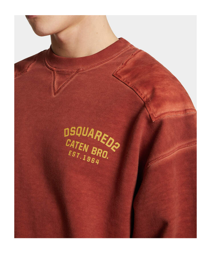 Dsquared2 Supernegative Dyed Cipro Loose Fit Sweatshirt In Animal Print