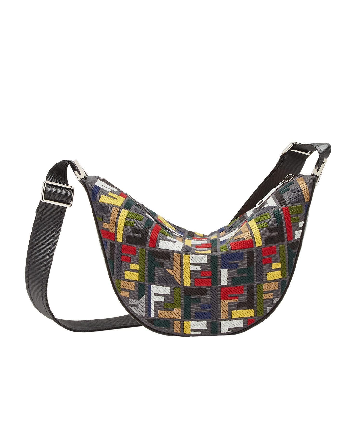 Fendi Grey Messenger Bags Men In Black