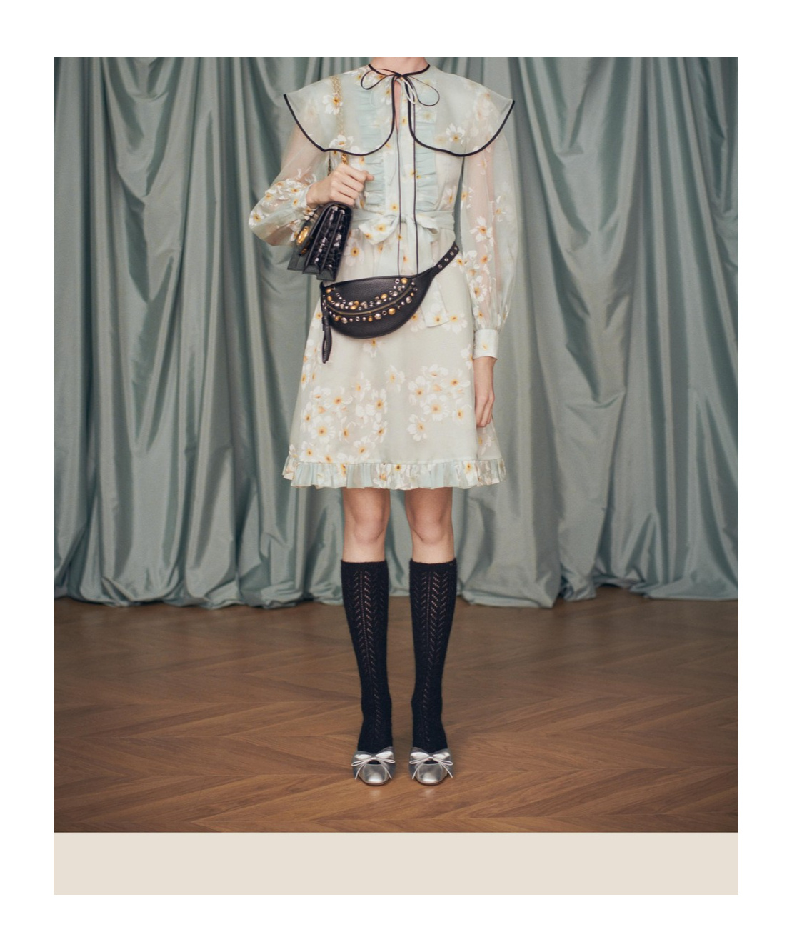 Valentino Stretch Mohair Blend Knee-high Socks In Black