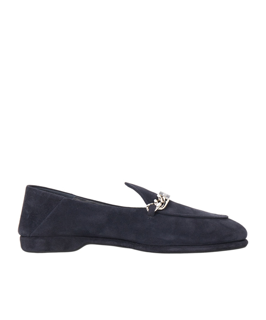 Miu Miu Round Head Loafer Shoes In Black