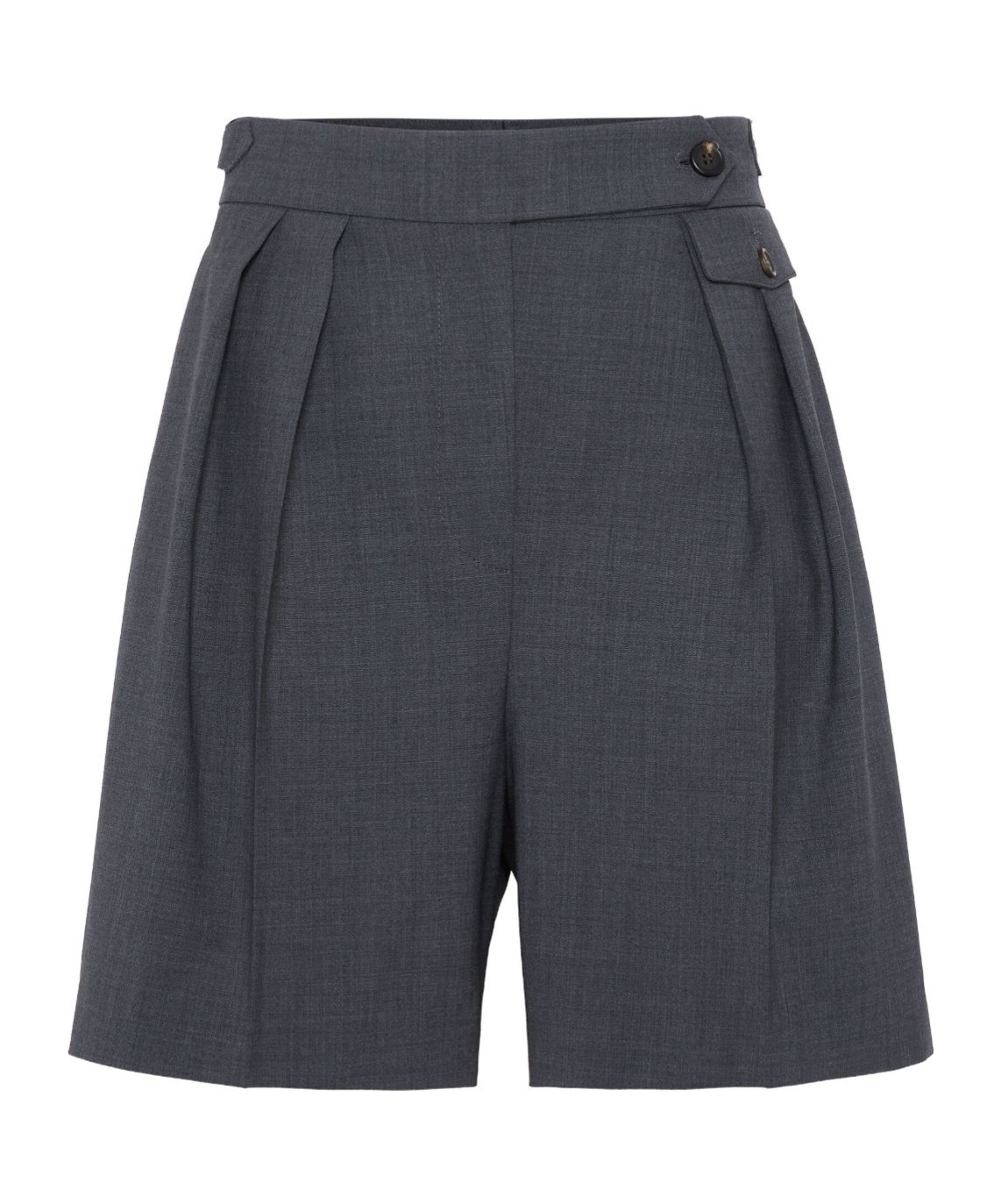 Brunello Cucinelli Tropical Wool Blend Bermuda Shorts In Black