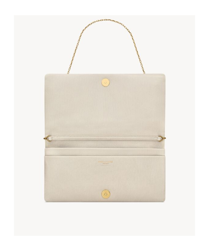 Saint Laurent Small Logo Shoulder Bag In Nude