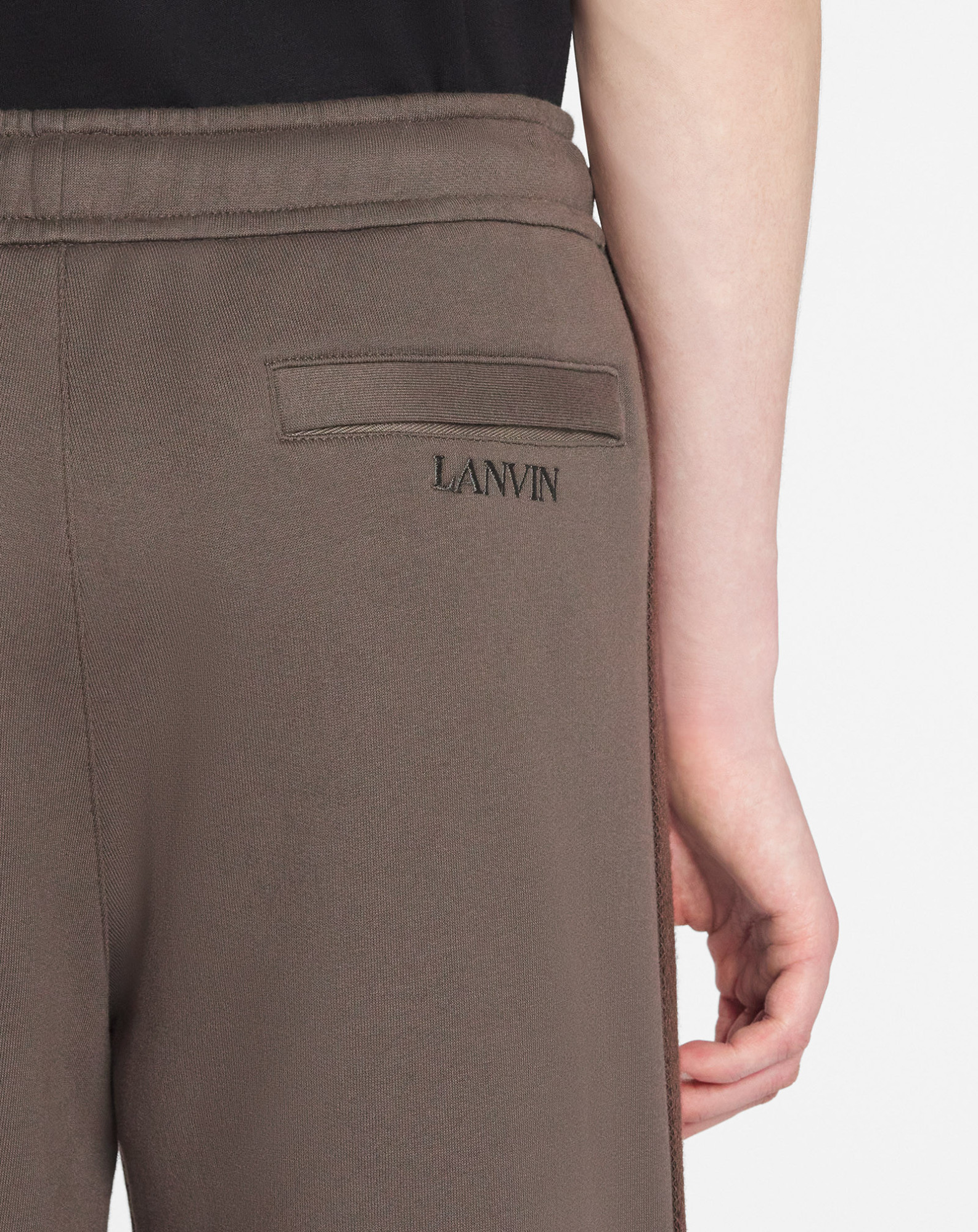 Lanvin Chevron-panel Drawstring Track Pants In Green