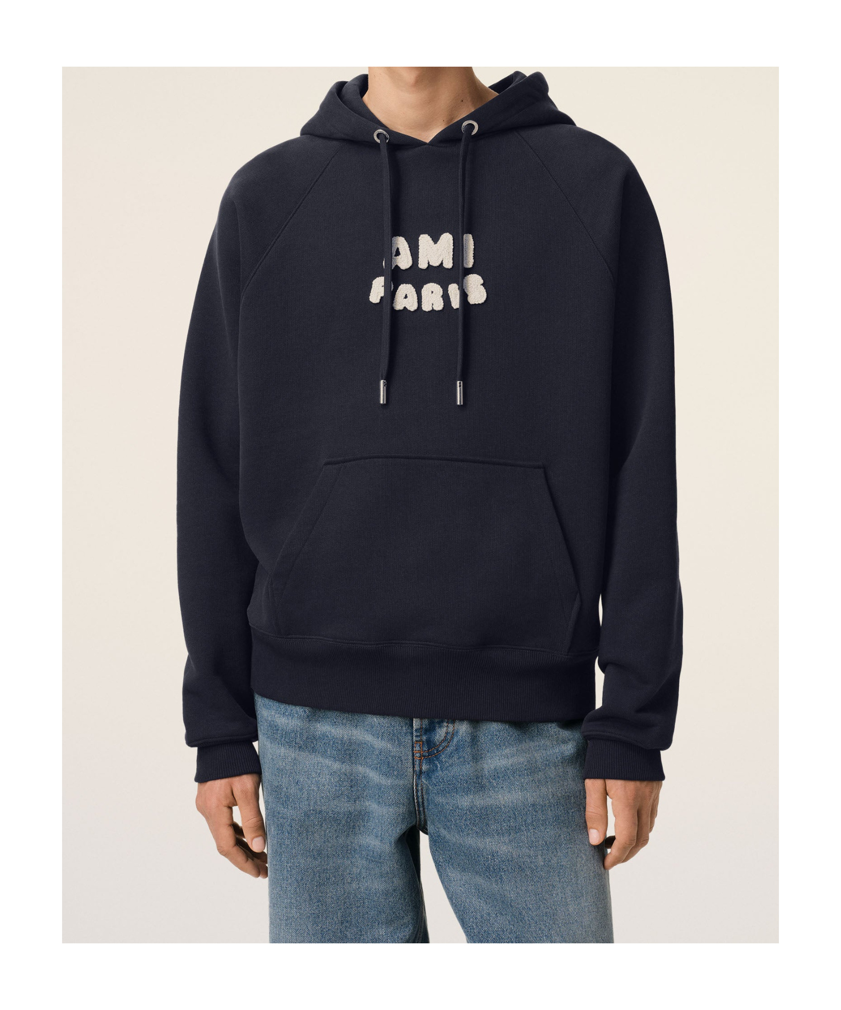 Shop Ami Alexandre Mattiussi Ami Paris Ami De Coeur Logo Embroidered Zip-up Hoodie In Black