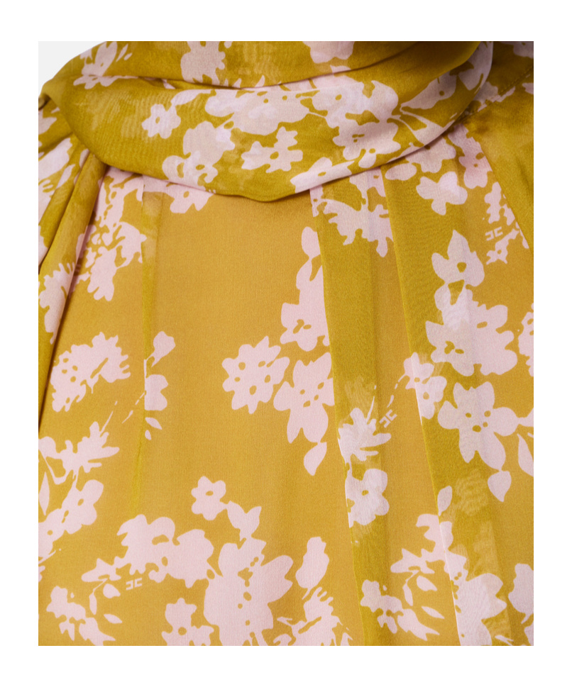 Elisabetta Franchi Tulle Printed Shirt In Nude