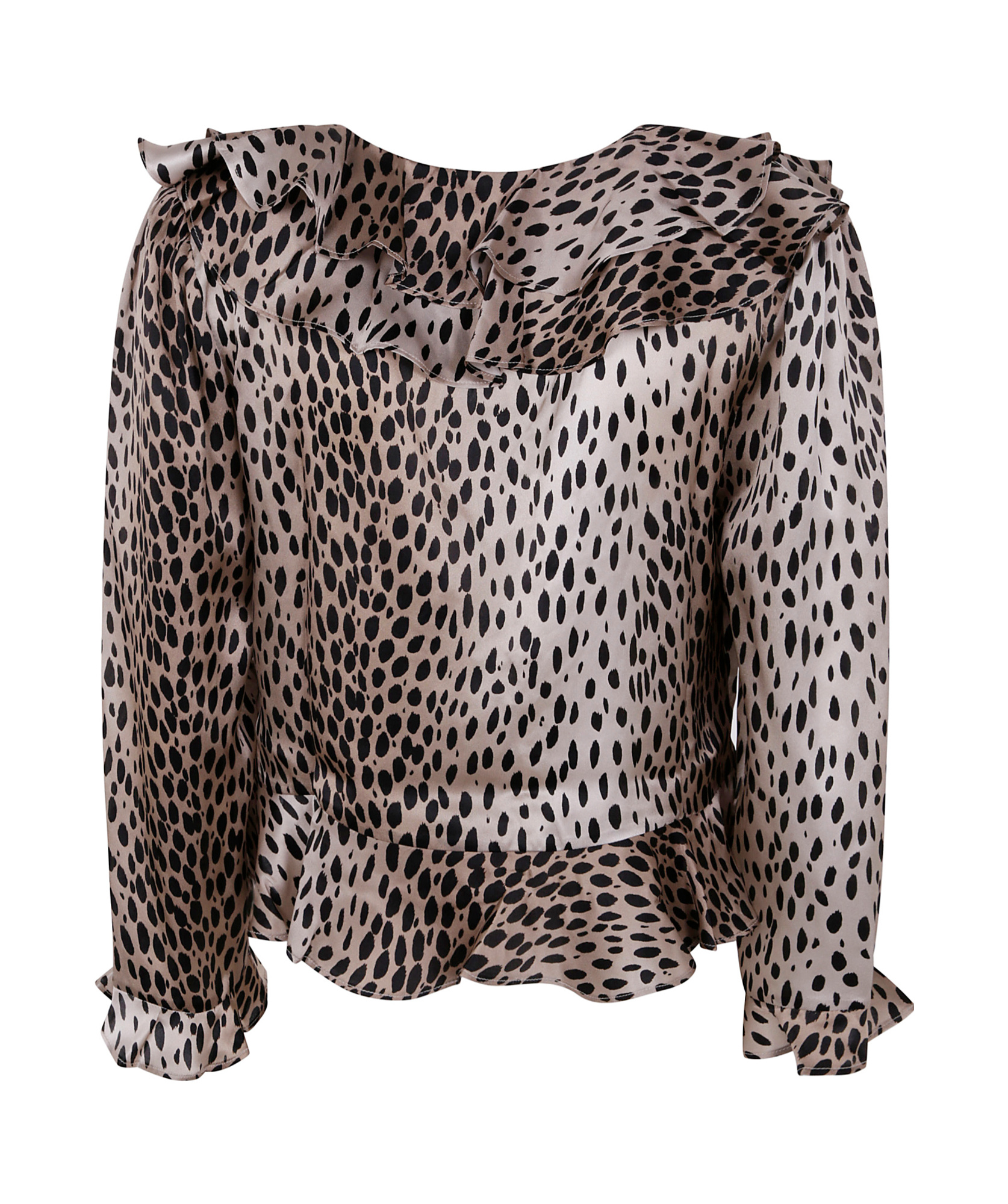 Shop Rixo London Animal-print Silk Blouse In Nude