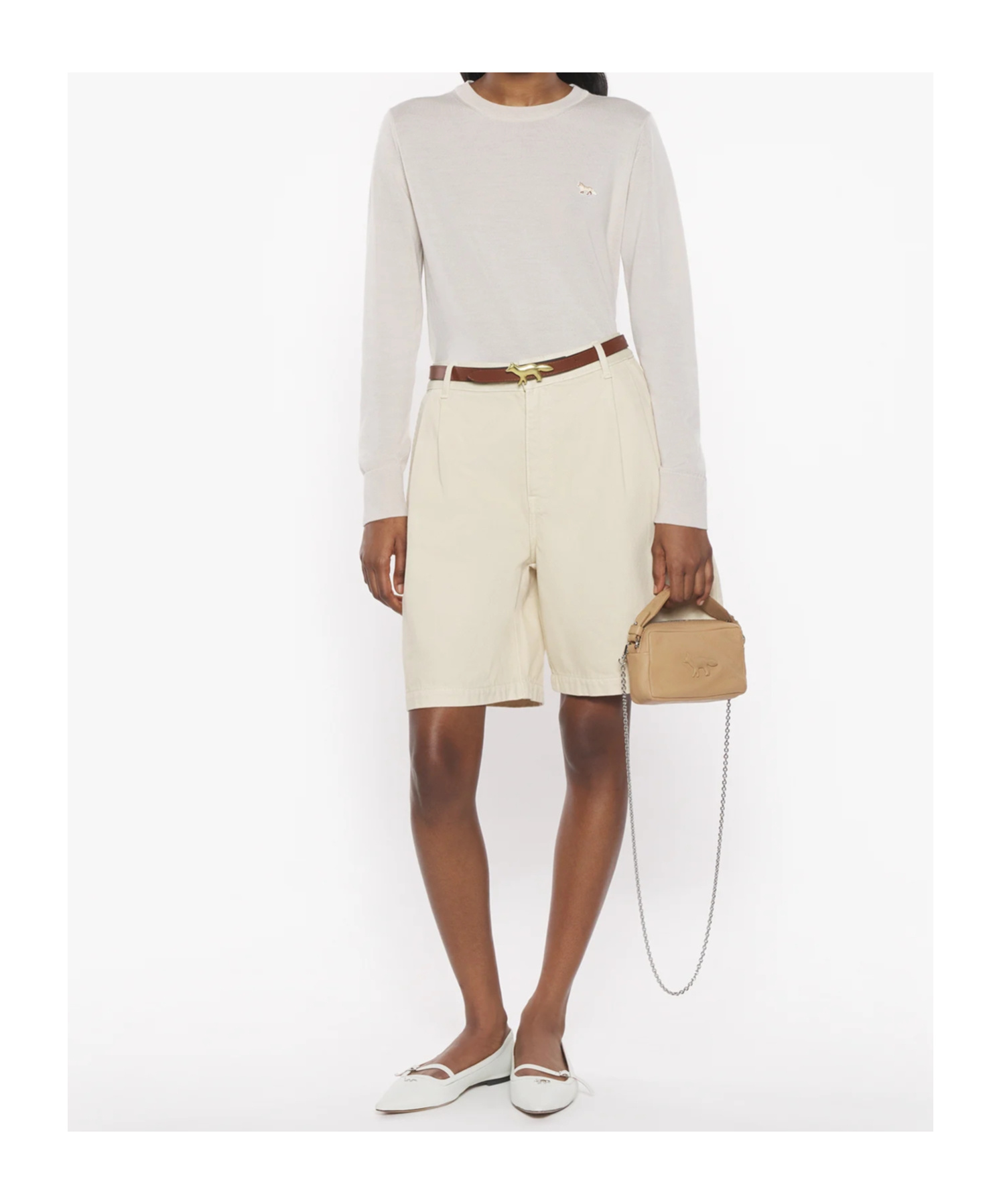 Shop Maison Kitsuné Long Sleeve Sweater In Pink