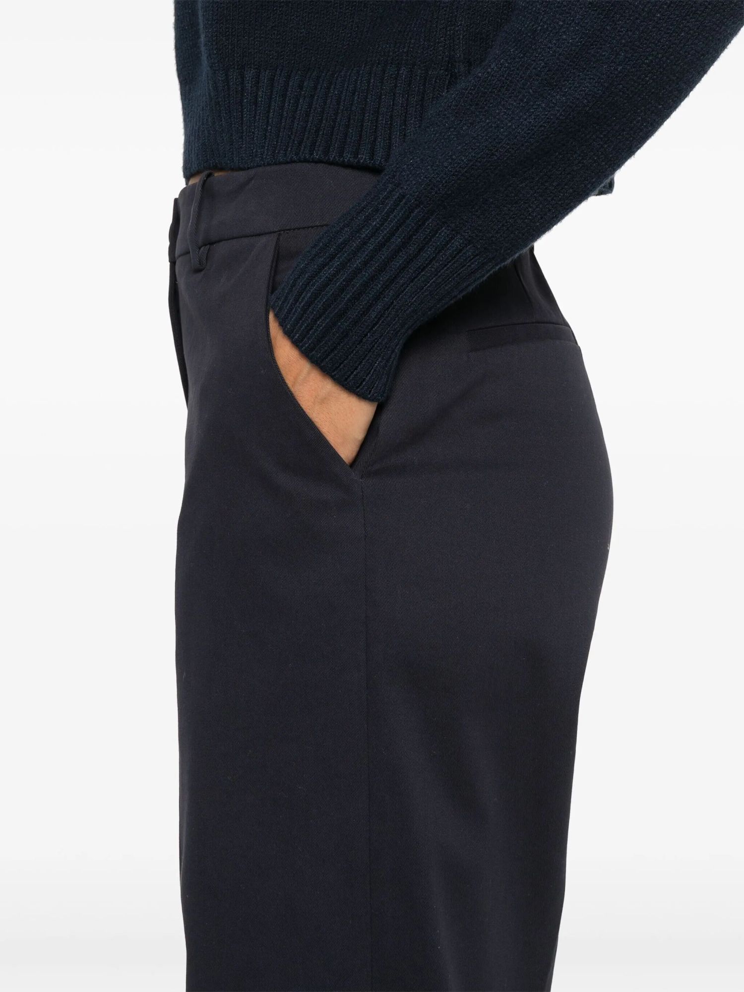 P.a.r.o.s.h High Waist Wide-leg Cotton Trousers In Black