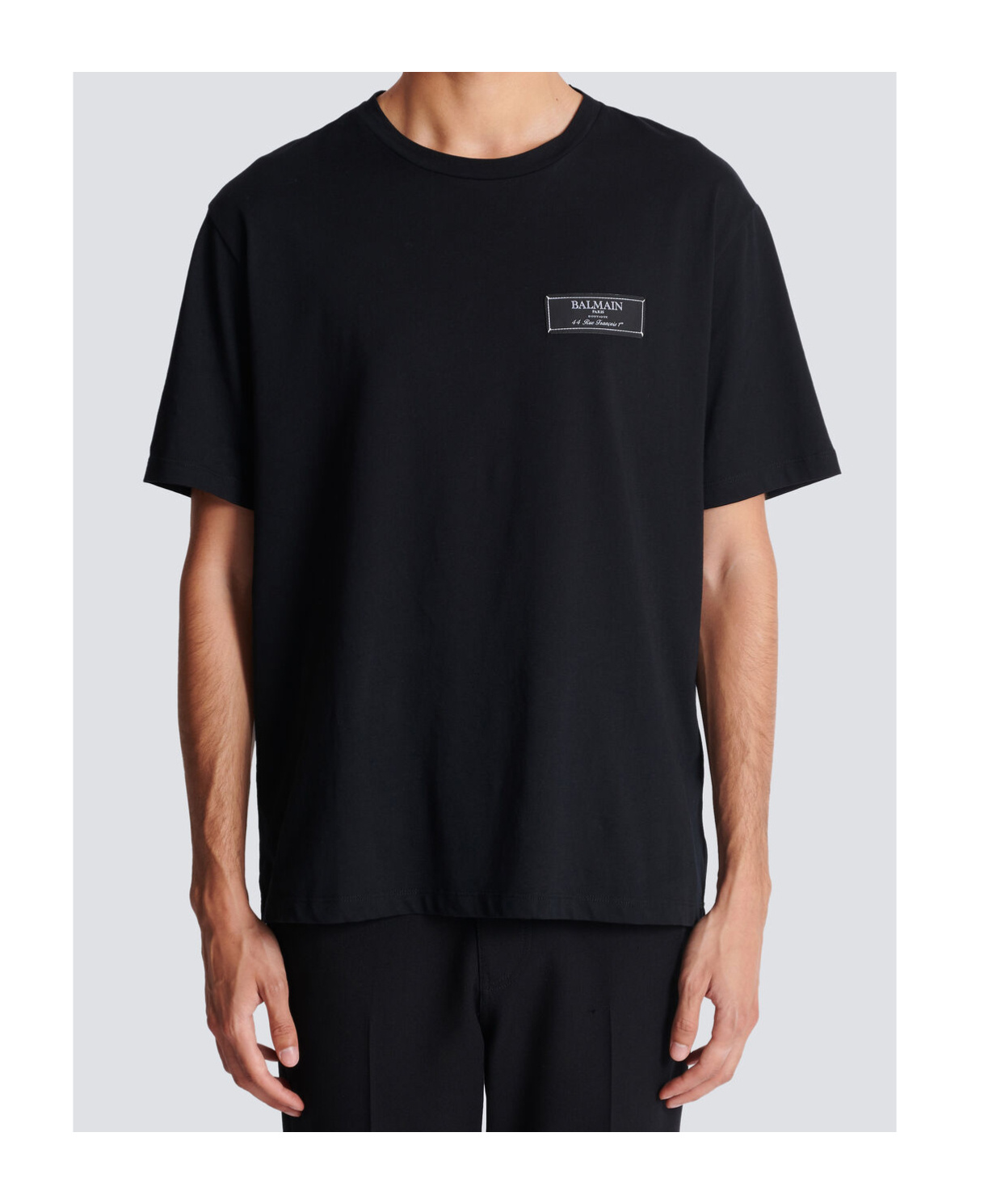 Balmain Couture Label T-shirt In Black
