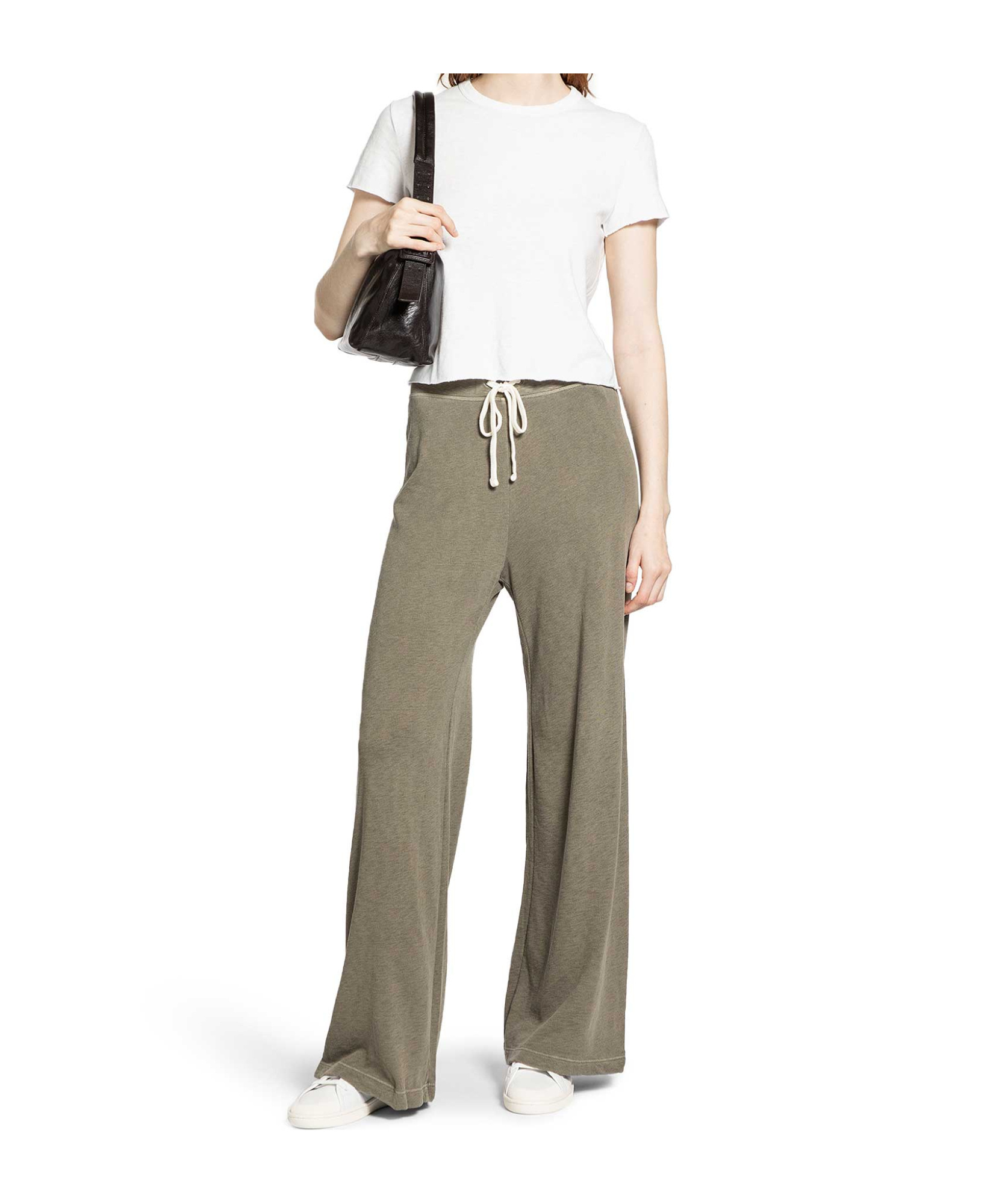 James Perse Drawstring Wide-leg Trousers In Green