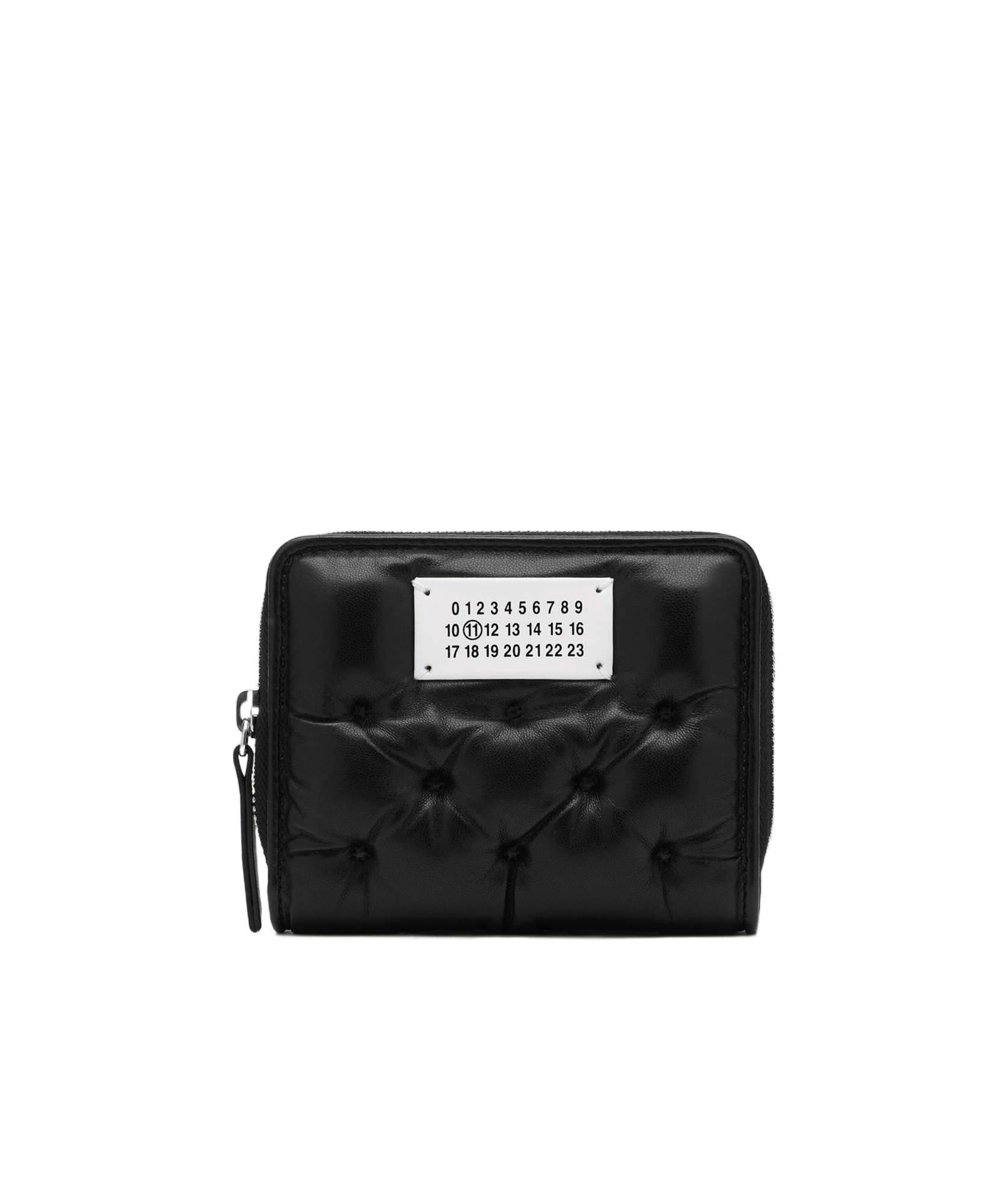 Maison Margiela Numbers-motif Padded Leather Wallet In Black