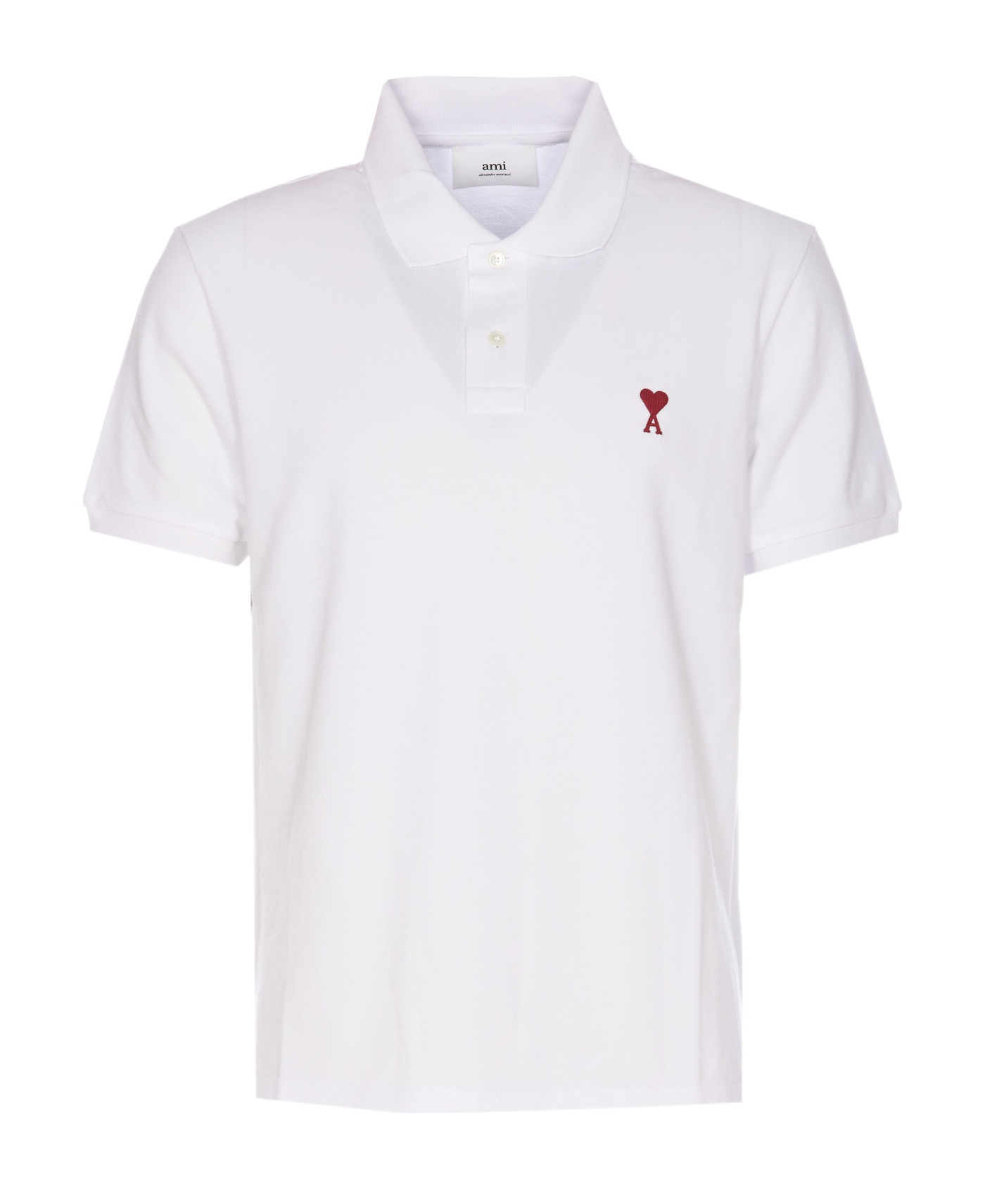Ami Alexandre Mattiussi Organic Cotton Ami De Coeur Polo Shirt In White