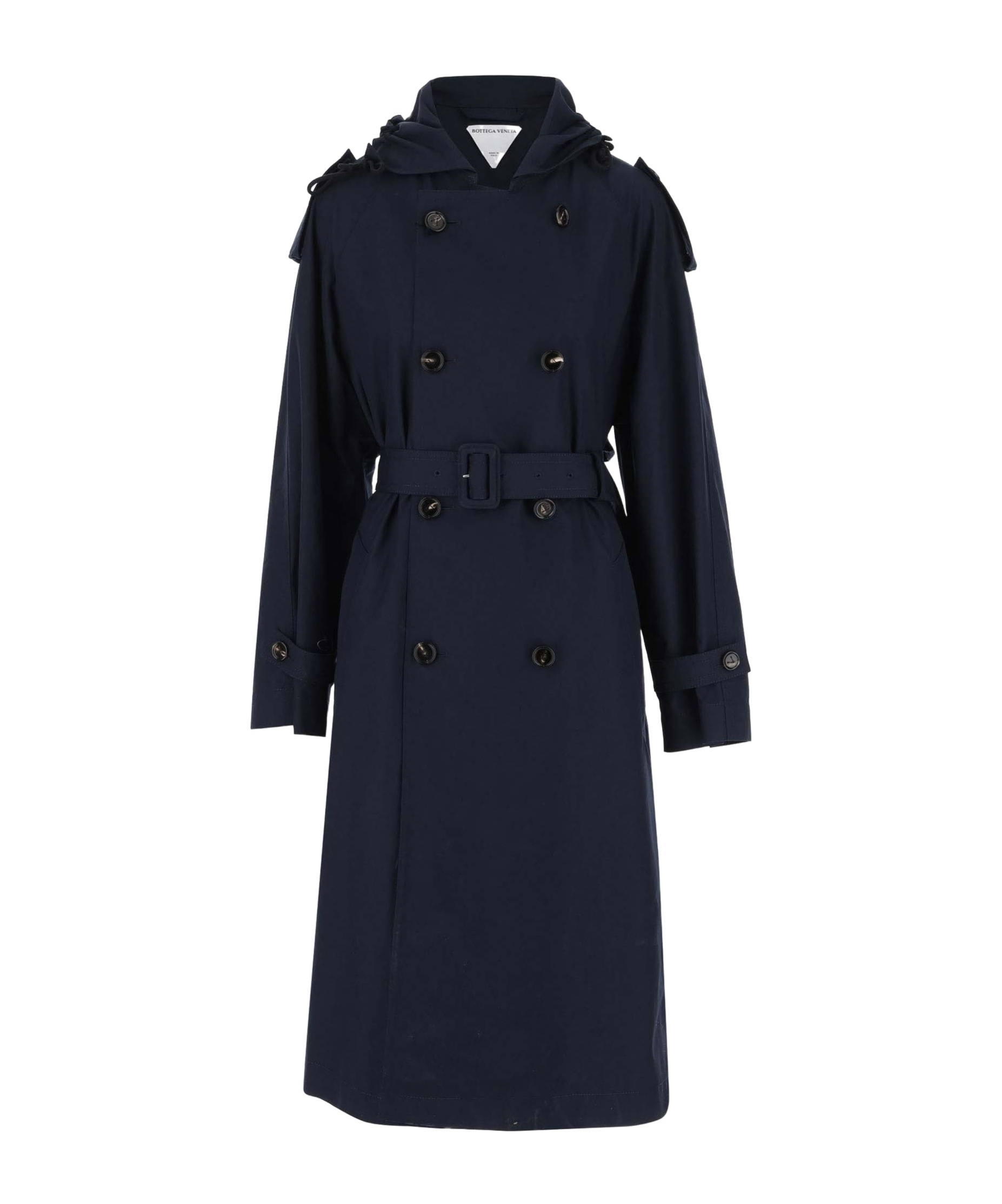 Bottega Veneta Double-breasted Trench Coat In Black