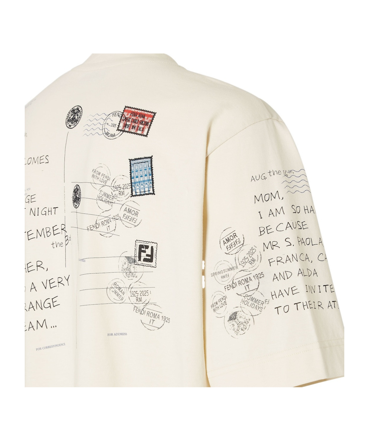 Fendi Graphic Print Crew Neck T-shirt In Neutral