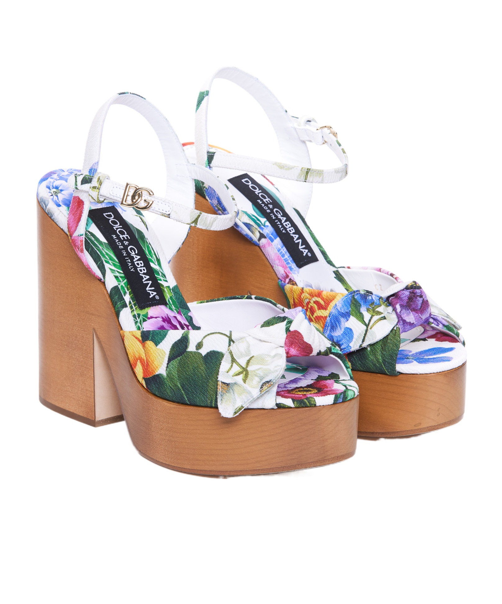 Dolce & Gabbana 85mm Keira Textile Clog Sandals In Multicolor
