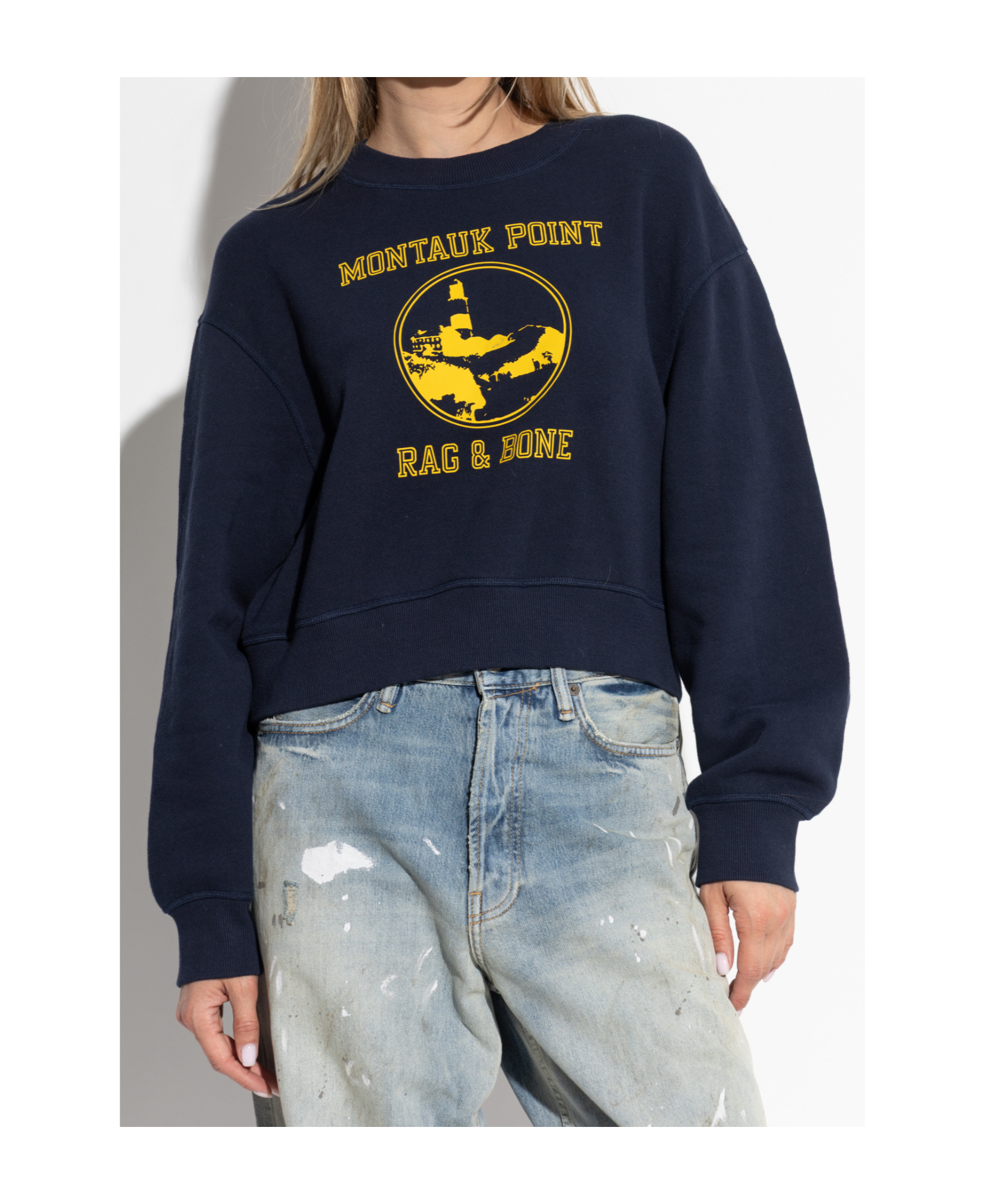 Rag & Bone Montauk Point Graphic-print Cropped Sweatshirt