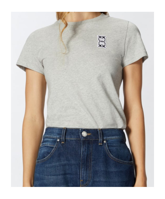 Pinko Logo-patch Cotton T-shirt In White