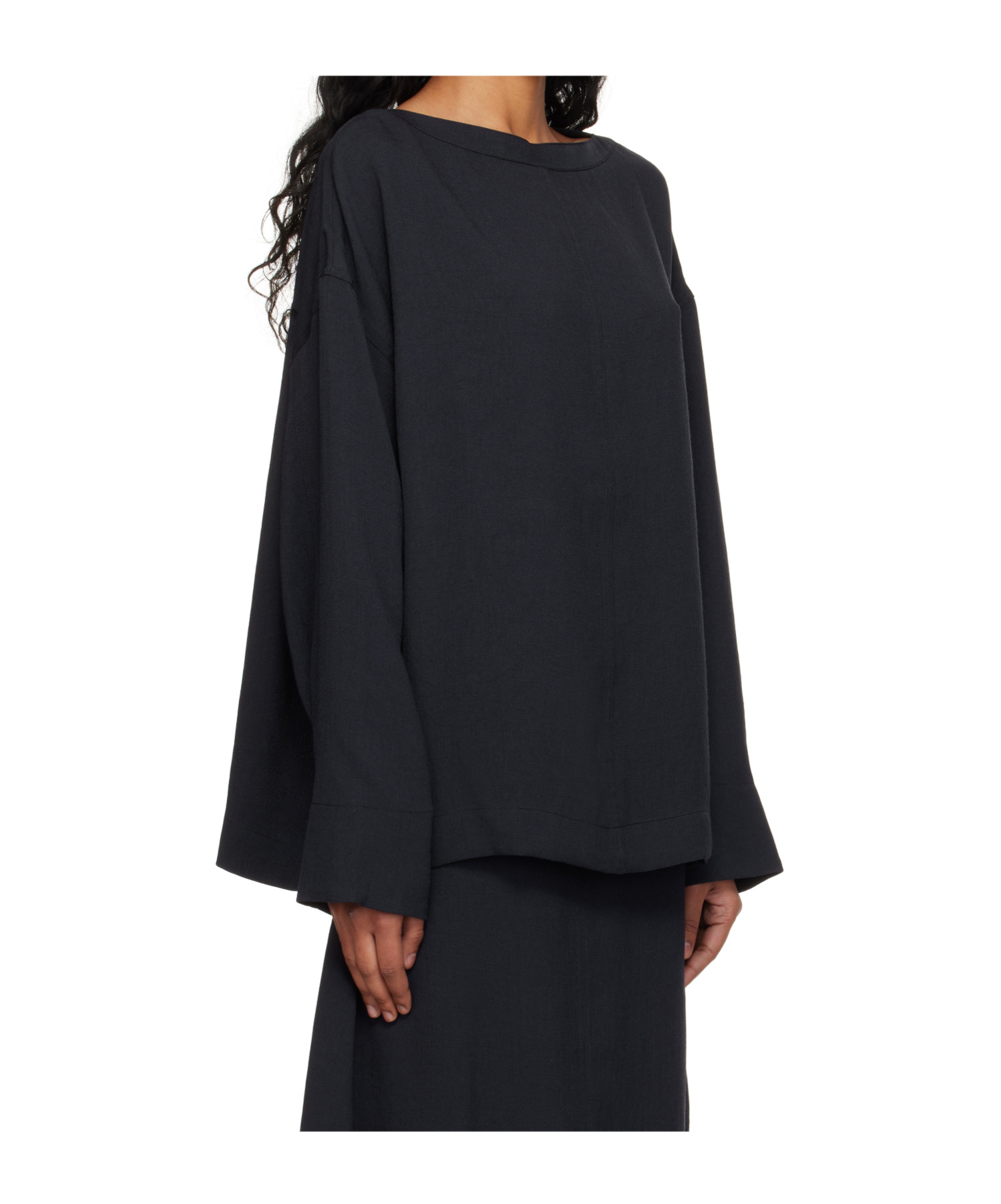 Studio Nicholson Long Sleeve Shirt In Black